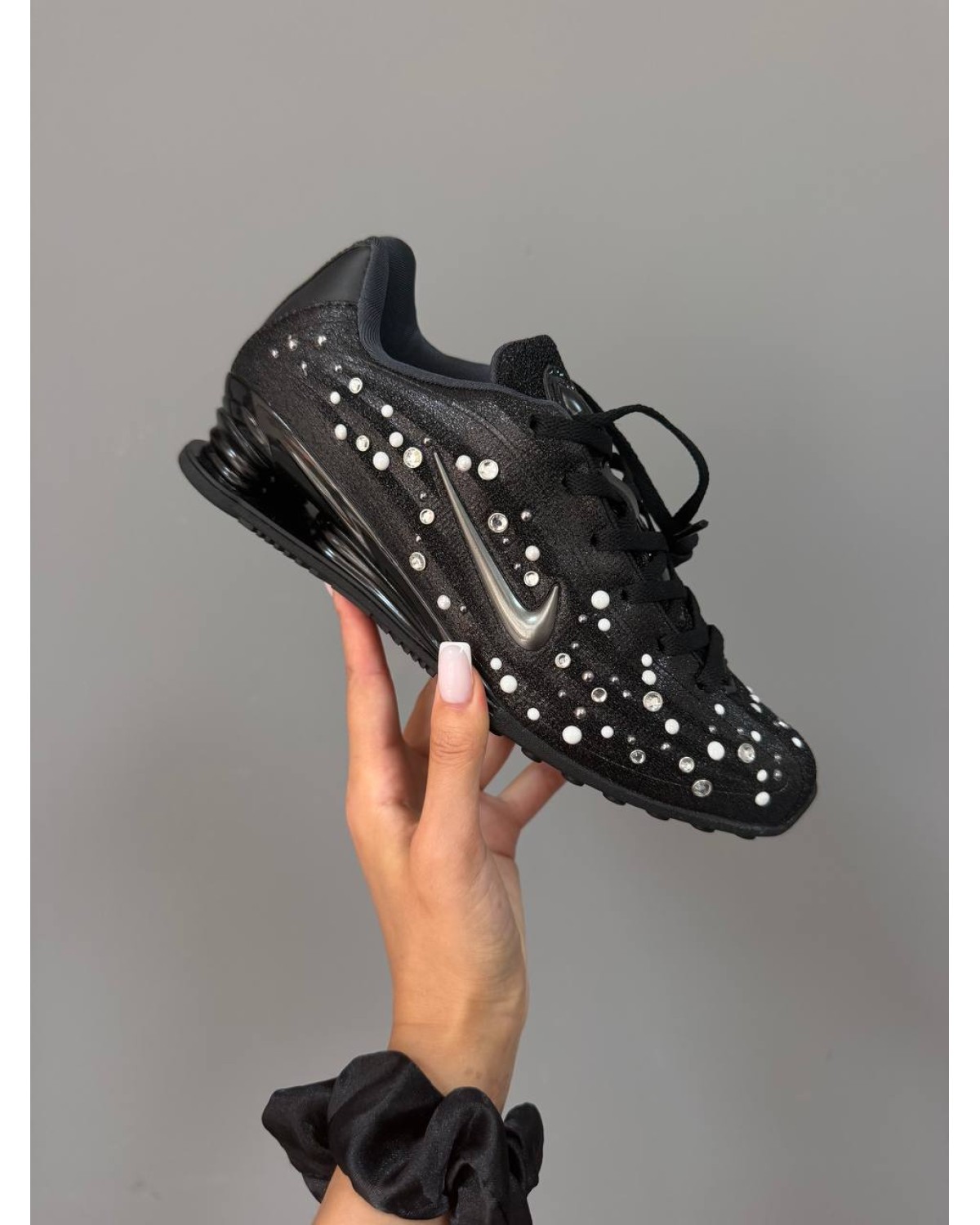 Nike Shox R4 Black Pearl Rhinestone