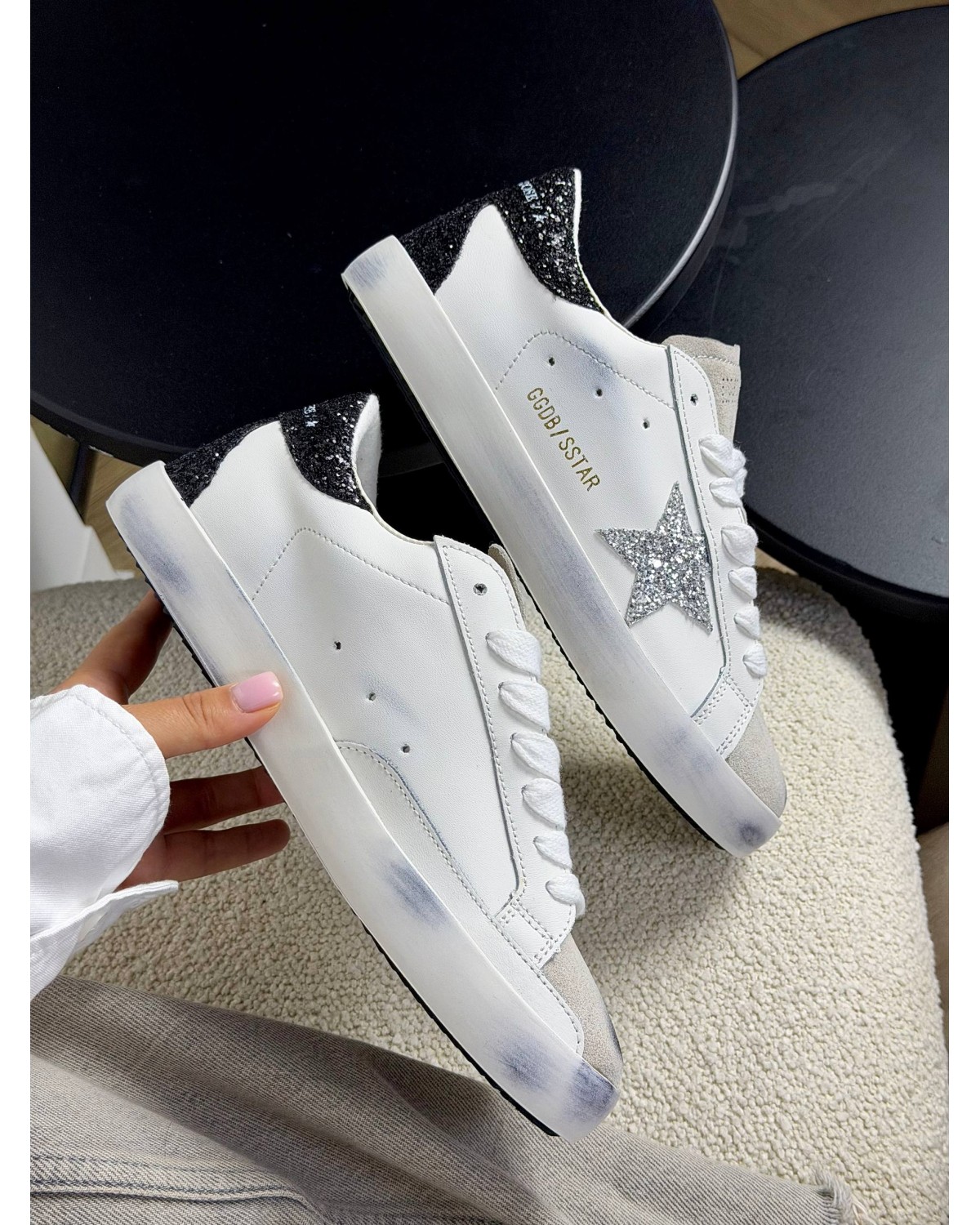 Golden Goose Superstar White Black Silver Golden Goose Superstar White Black Silver