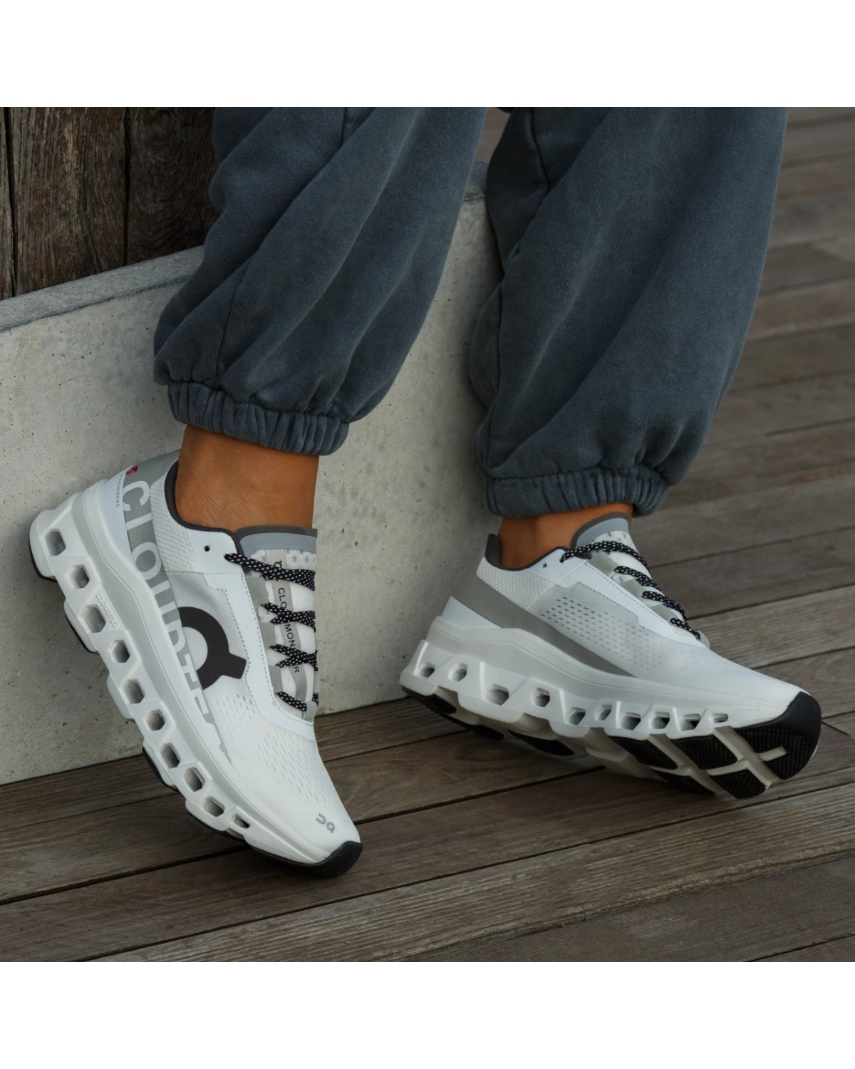 On Cloudmonster Undyed White