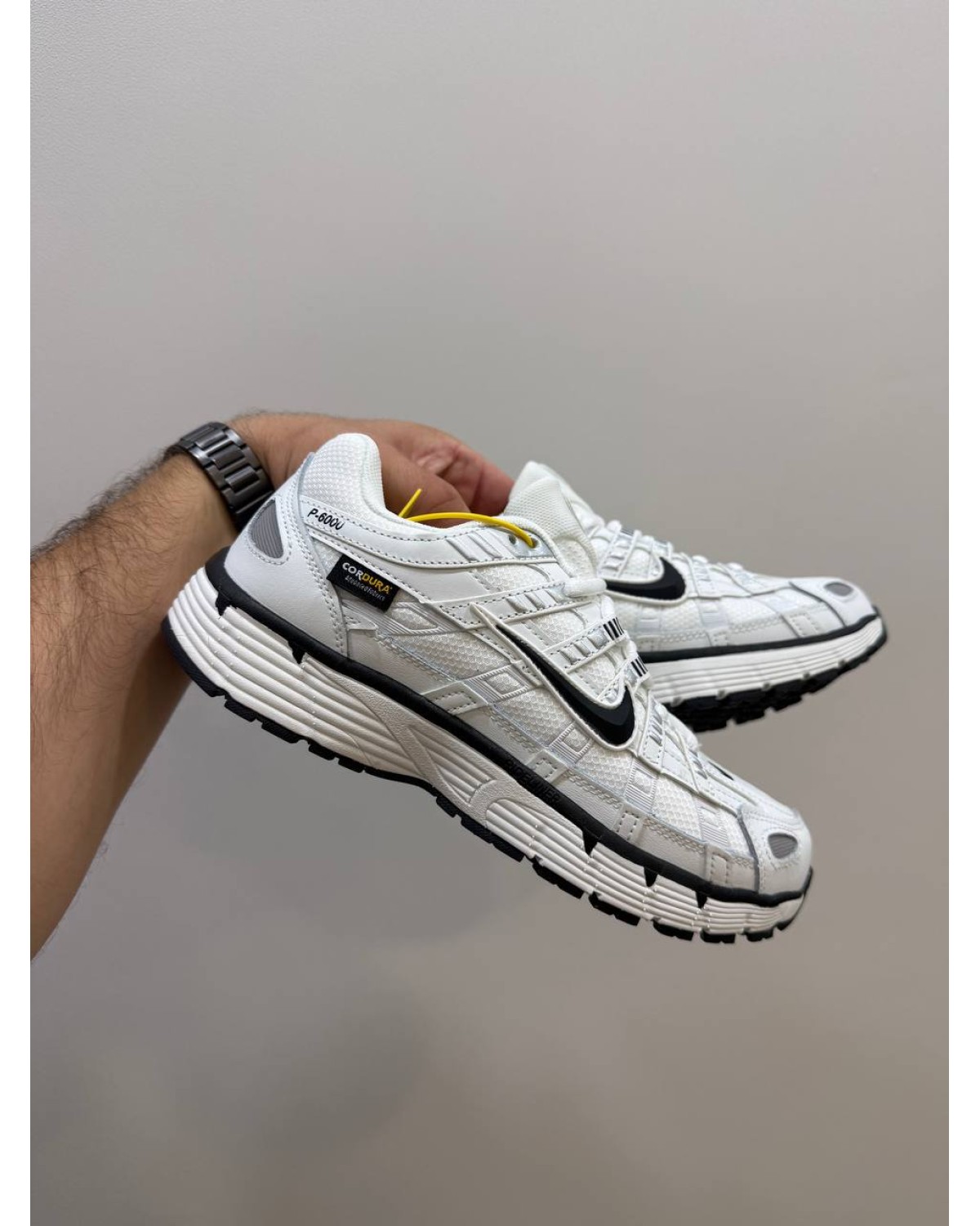 Nike P-6000 White Black Swoosh Cordura