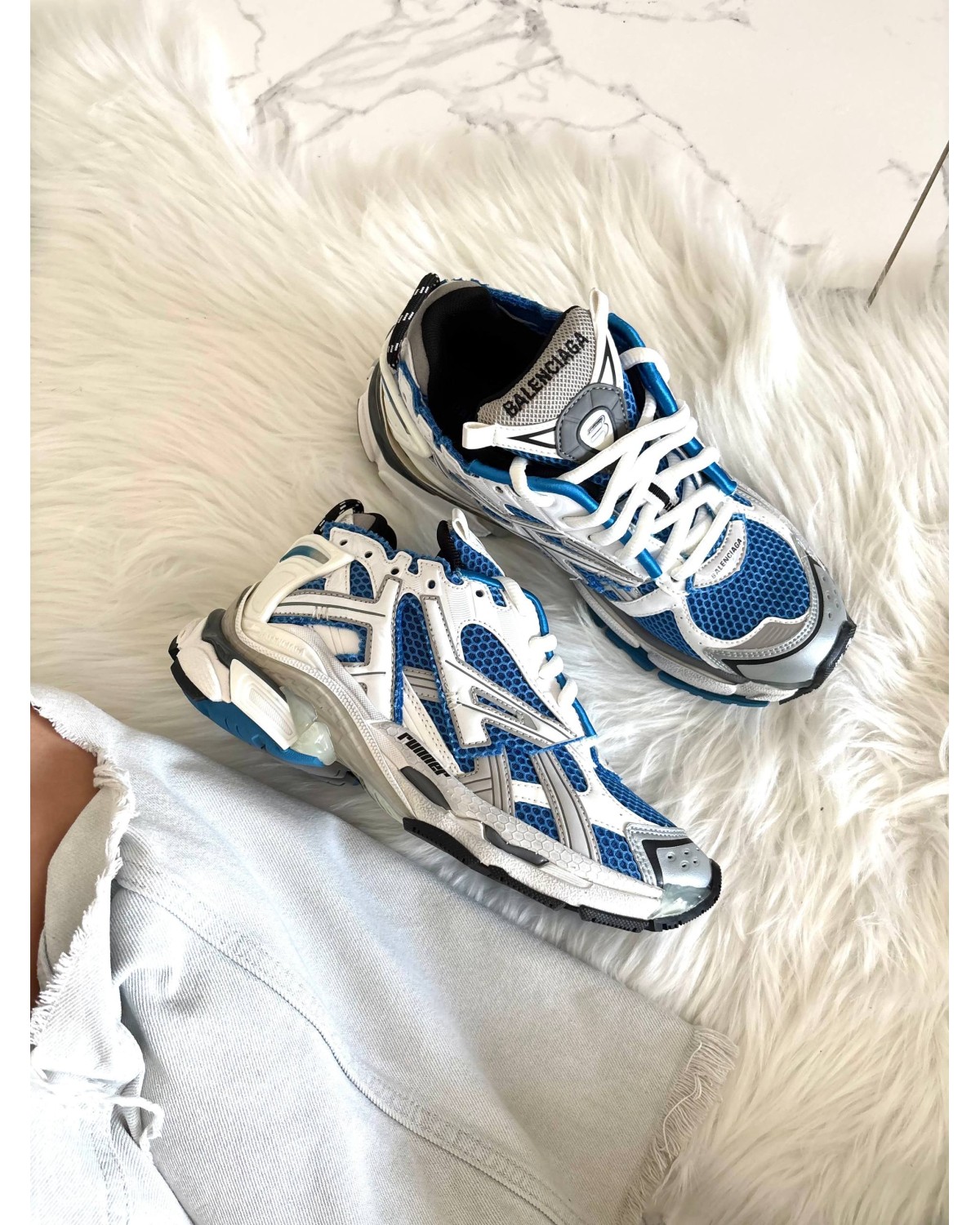Balenciaga Runner White Blue