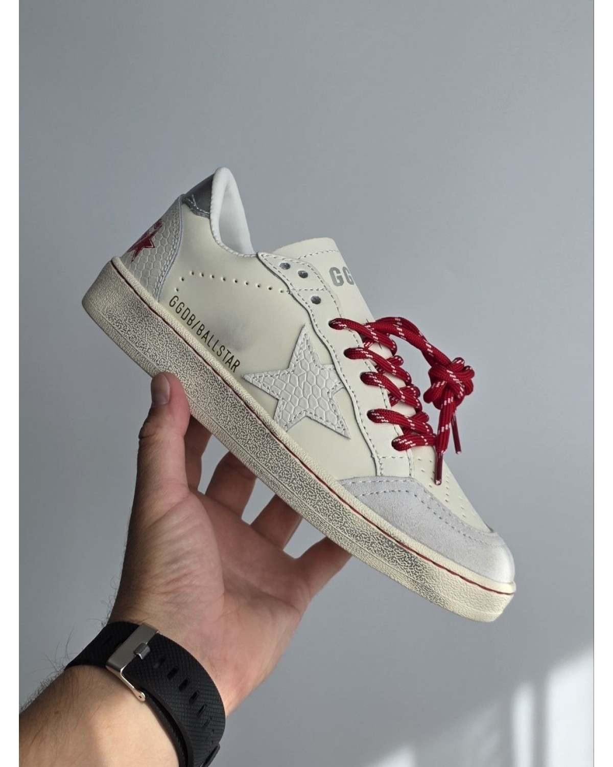 Golden Goose Ball Star Milk/Grey/Red
