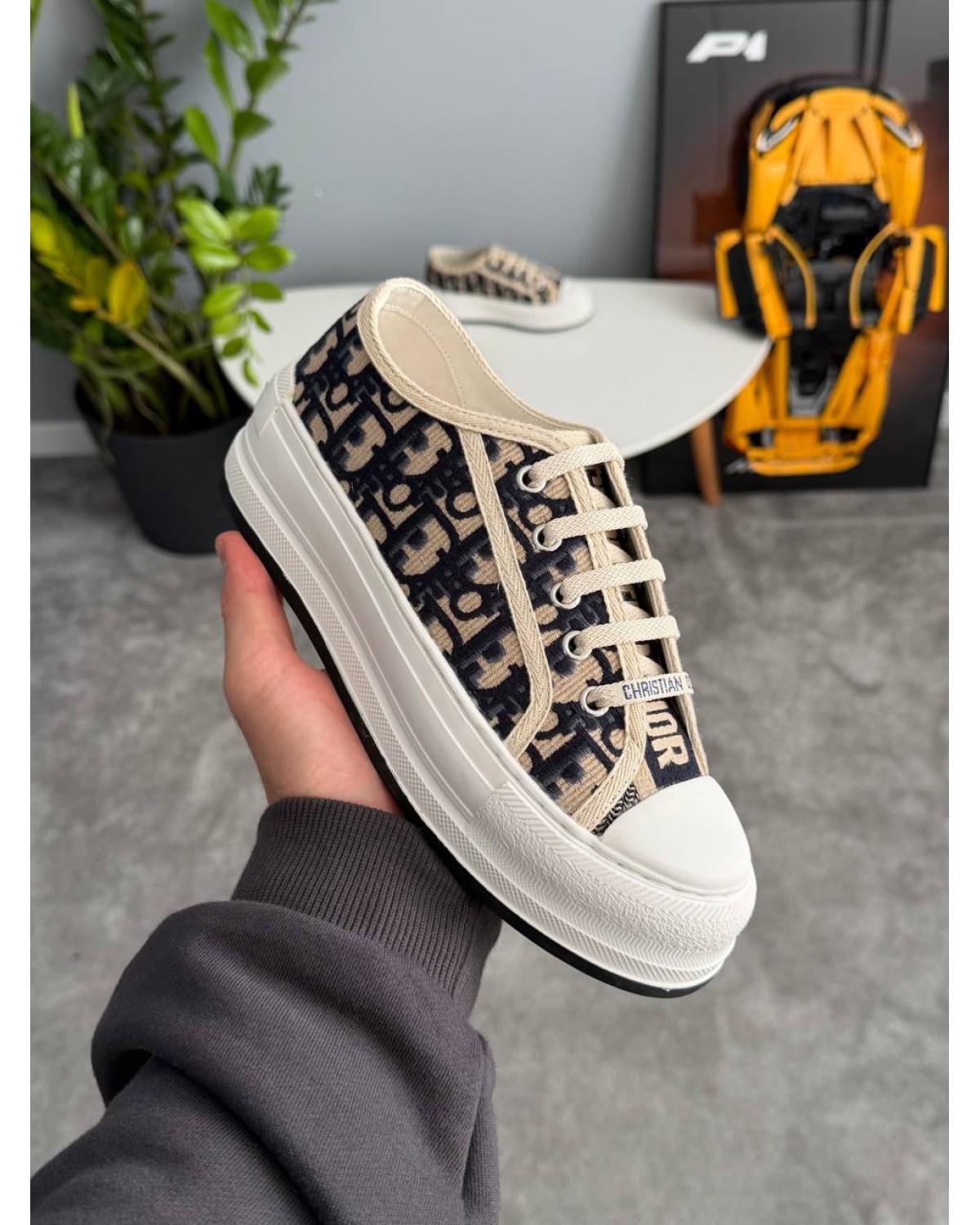 Dior B23 Platform Beige Blue Dior B23 Platform Beige Blue