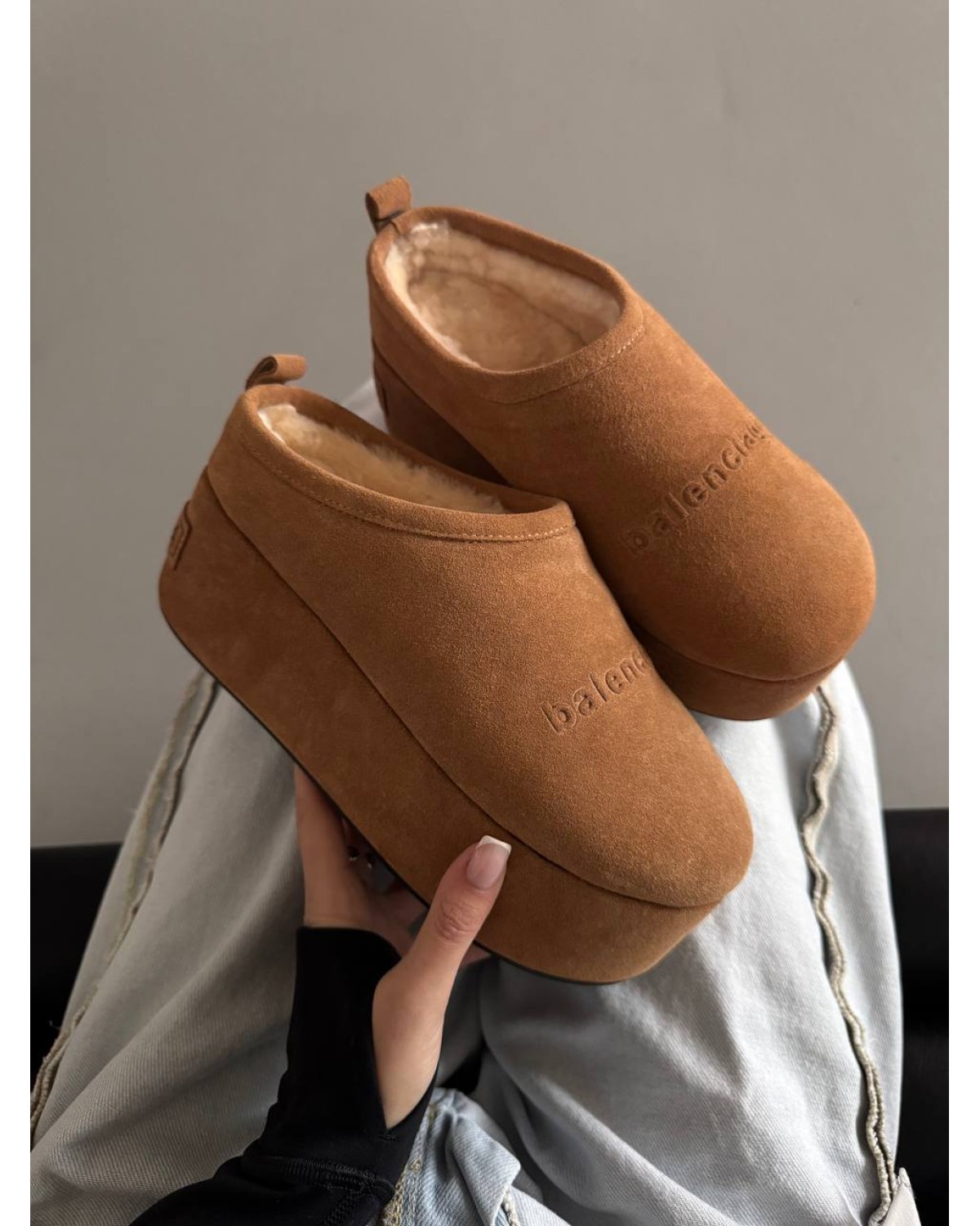 Balenciaga Alaska Soft Platform Mules Chestnut Black Balenciaga Alaska Soft Platform Mules Chestnut Black