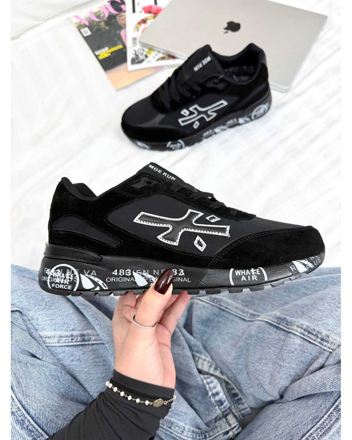 Premiata Black White Winter Fur