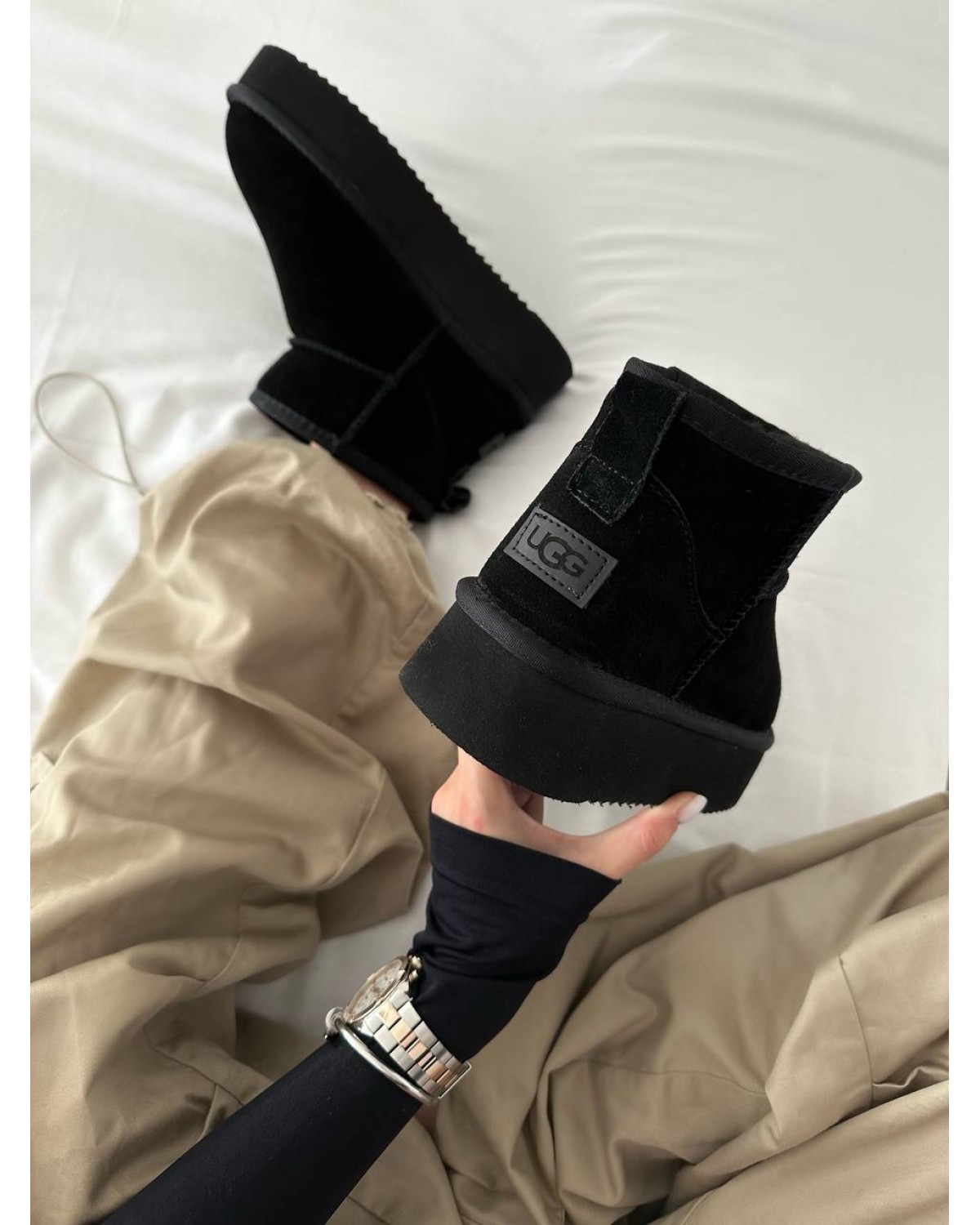 UGG Ultra Mini Platform Black Suede