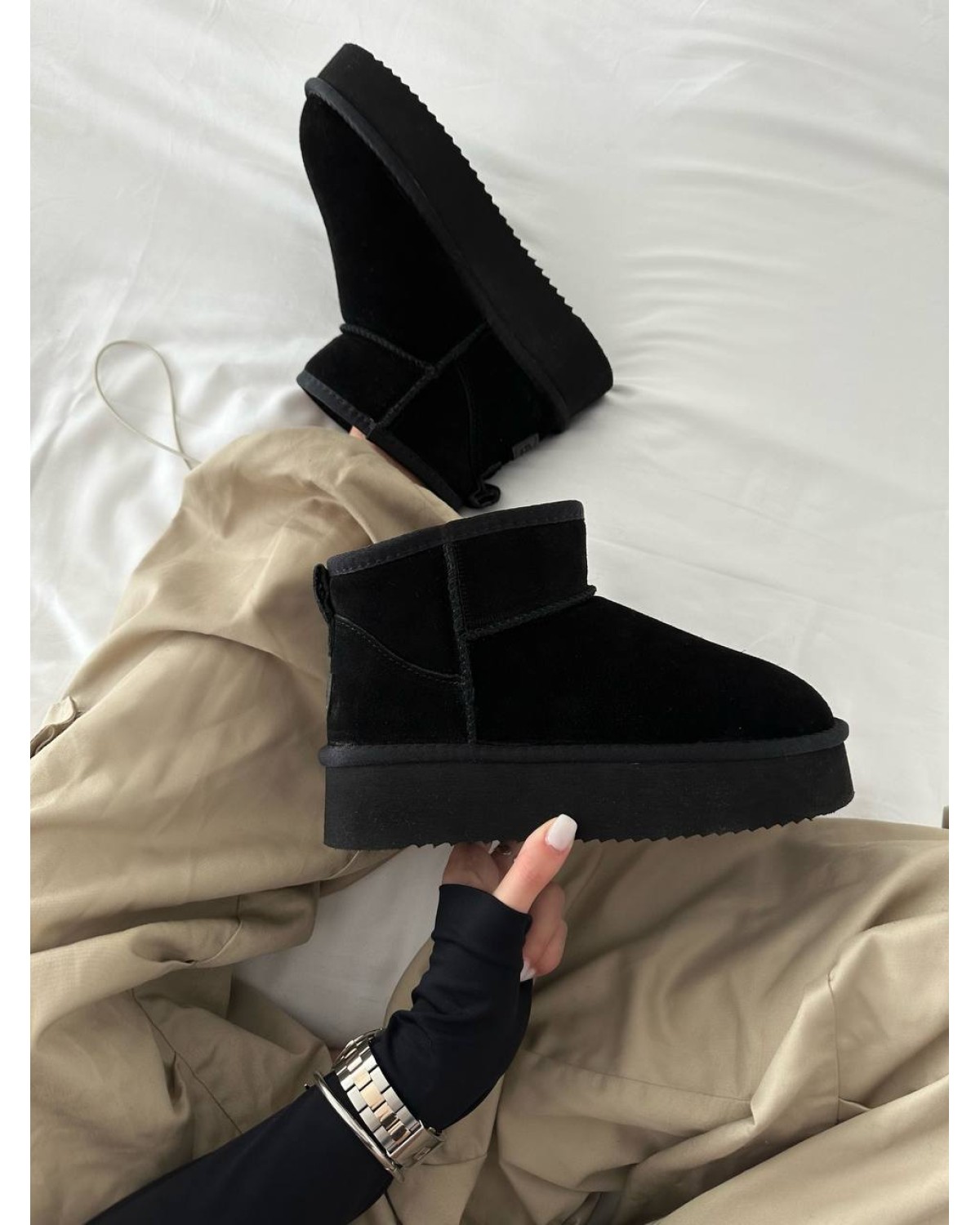 UGG Ultra Mini Platform Black Suede