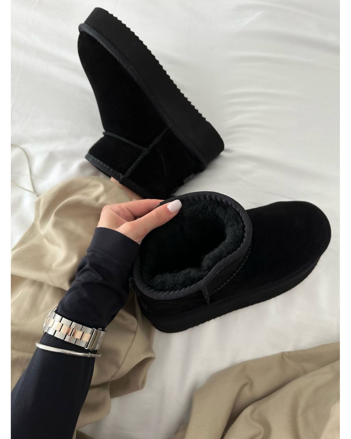 UGG Ultra Mini Platform Black Suede