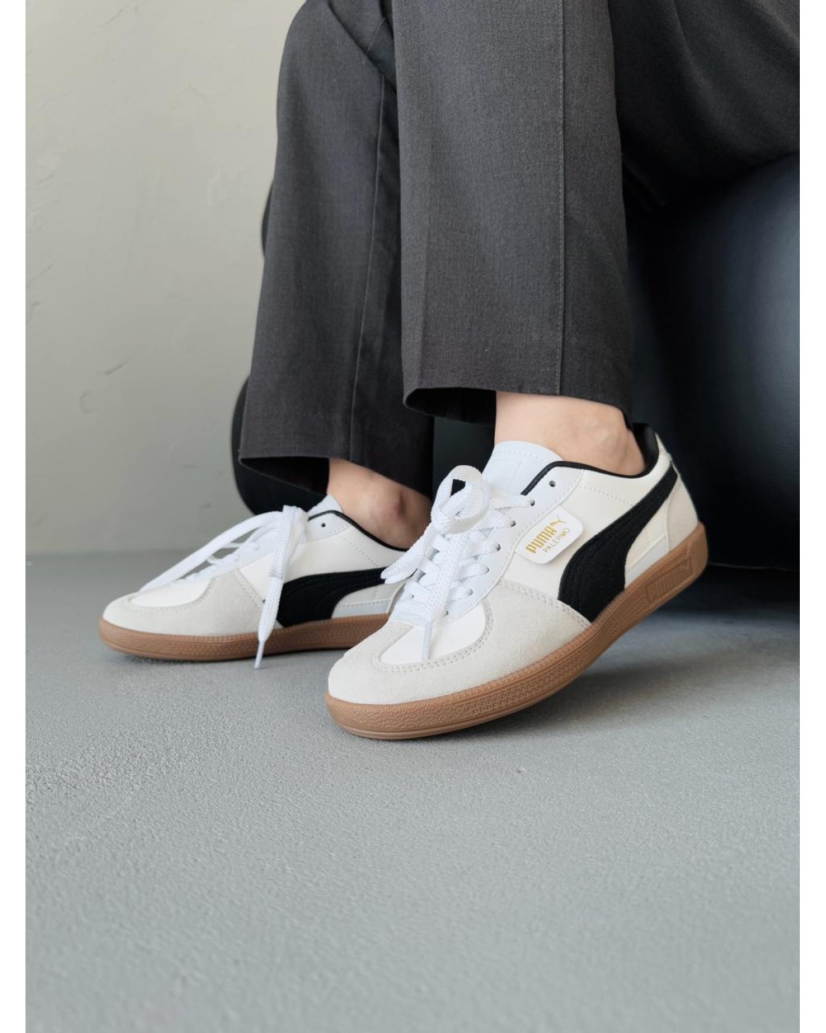 Puma Palermo Leather White/Gray/Gum
