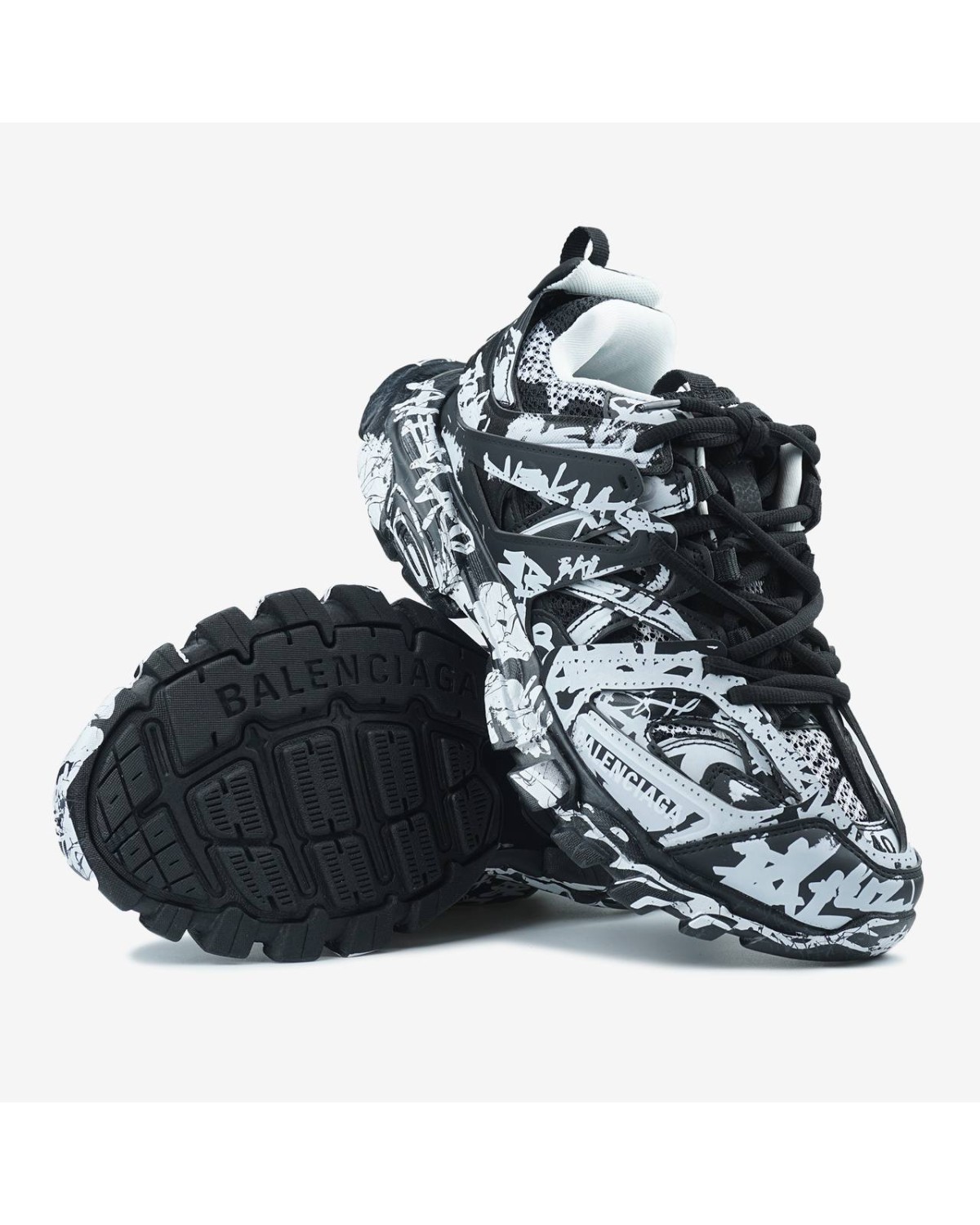 Balenciaga Track Graffiti Black White