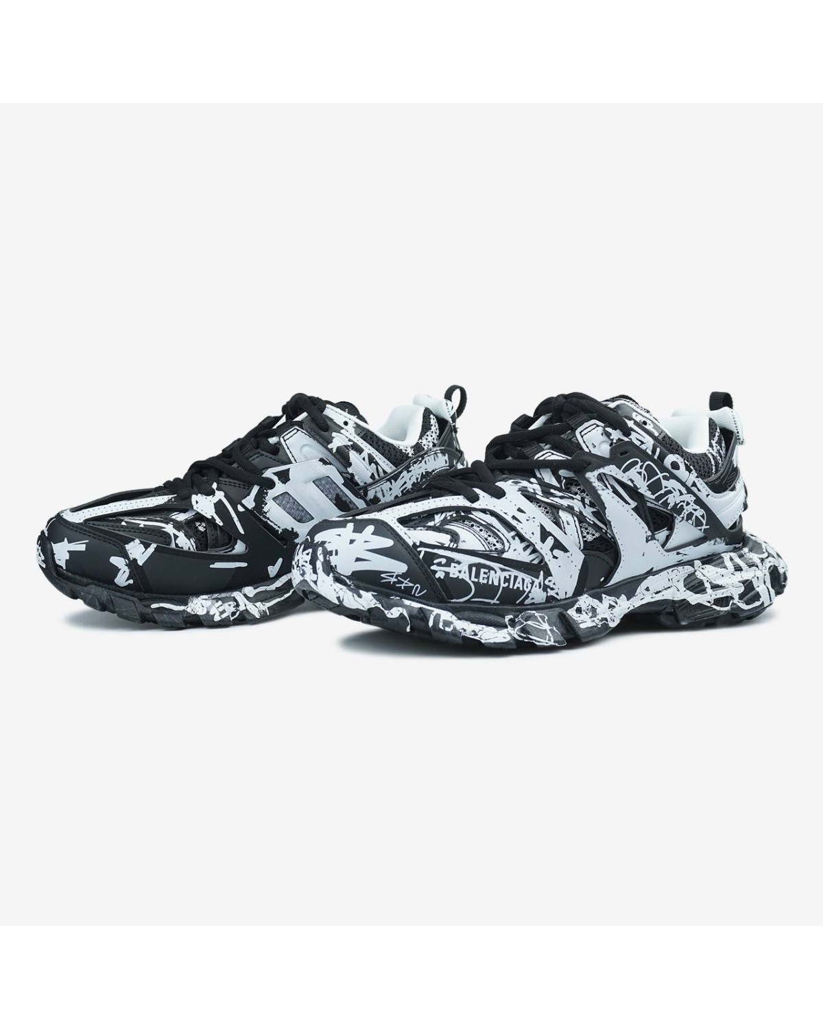Balenciaga Track Graffiti Black White