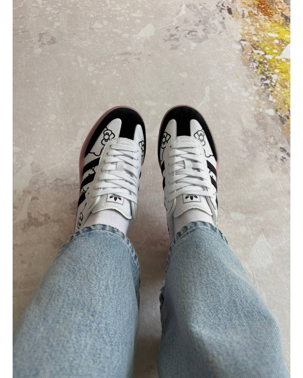 Adidas Samba XLG x Hello Kitty White Pink Black Platform