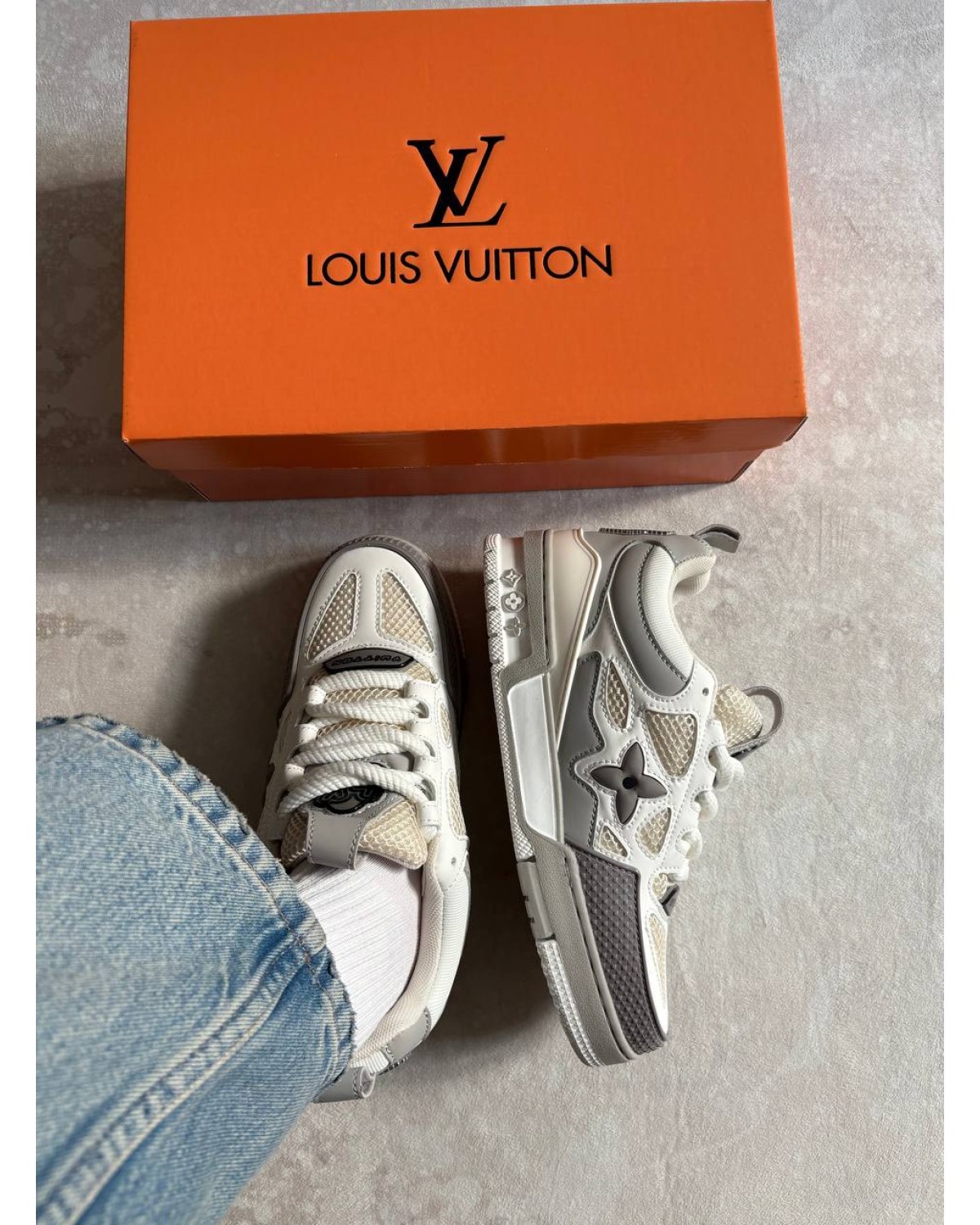 Louis Vuitton Skate Sneaker White Grey