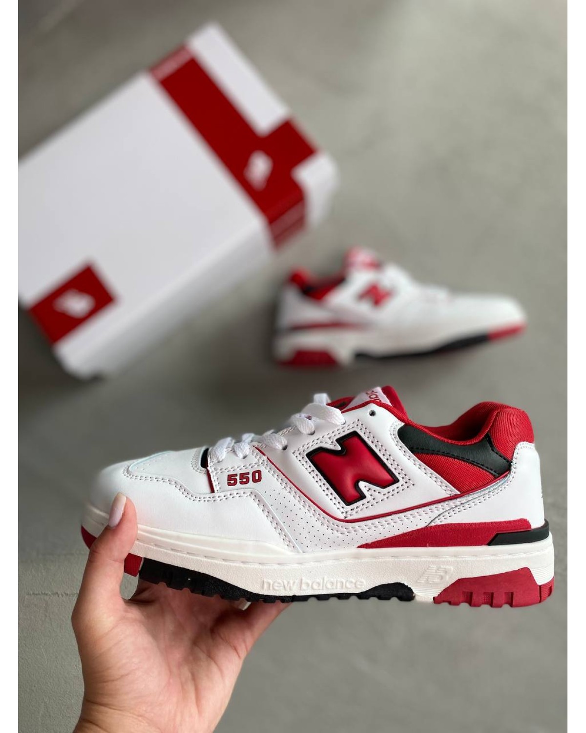 New Balance 550 White Team Red