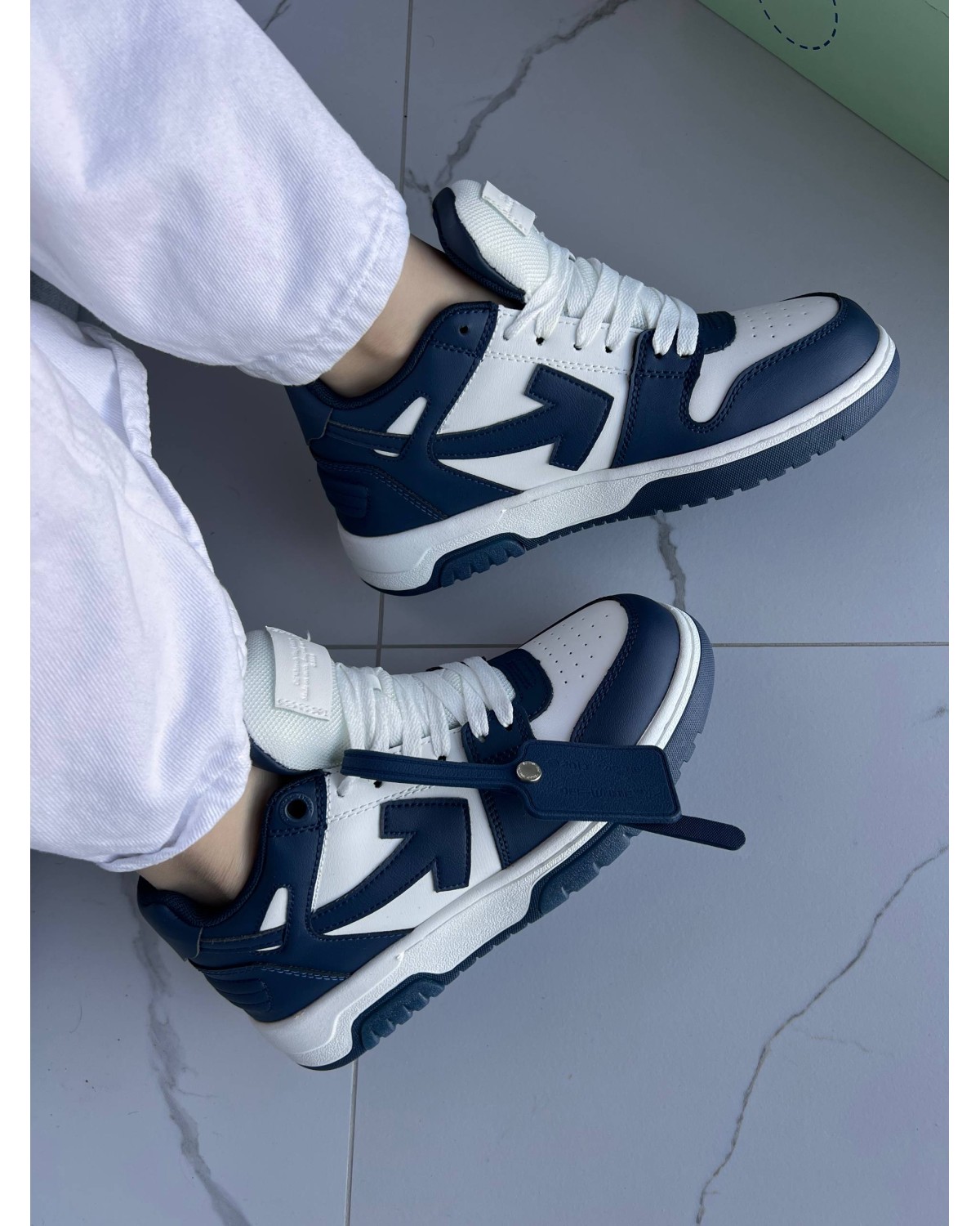 Off-White Out of Office Tops Dark Blue White