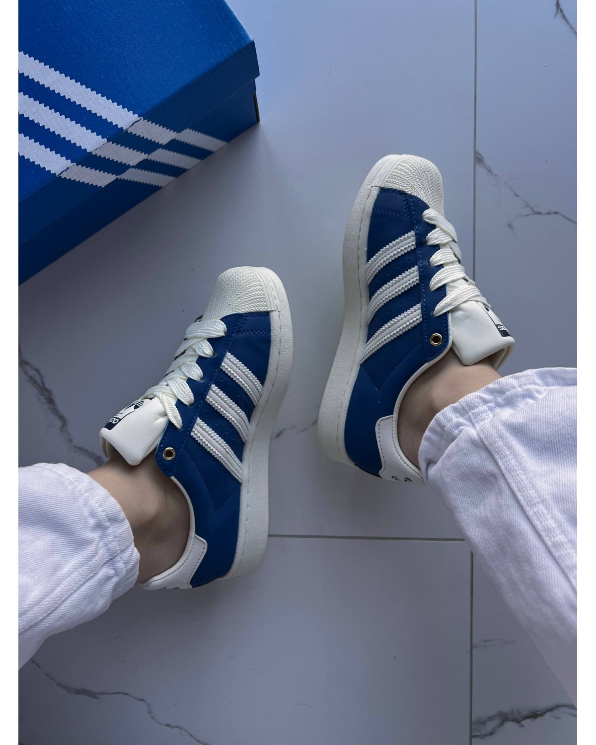 Adidas Superstar 50/50 Black/Navy Blue Adidas Superstar 50/50 Black/Navy Blue