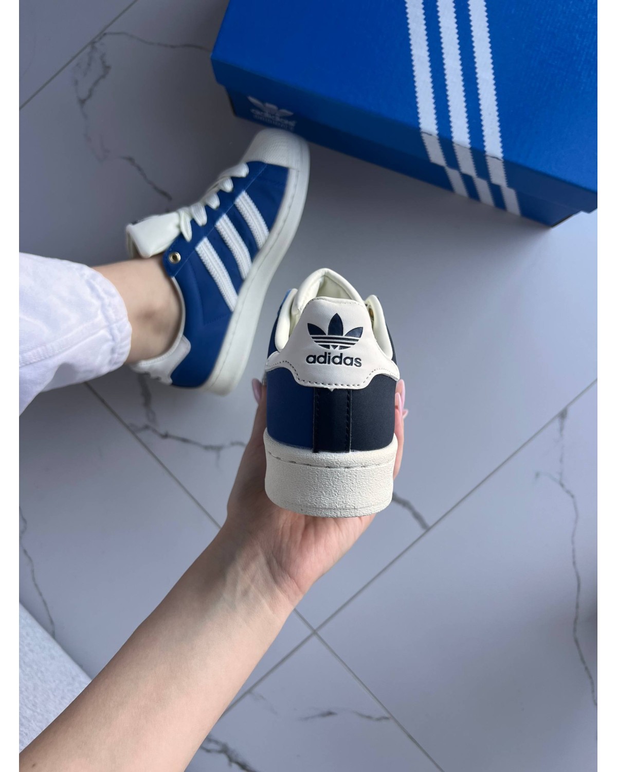 Adidas Superstar 50/50 Black/Navy Blue Adidas Superstar 50/50 Black/Navy Blue