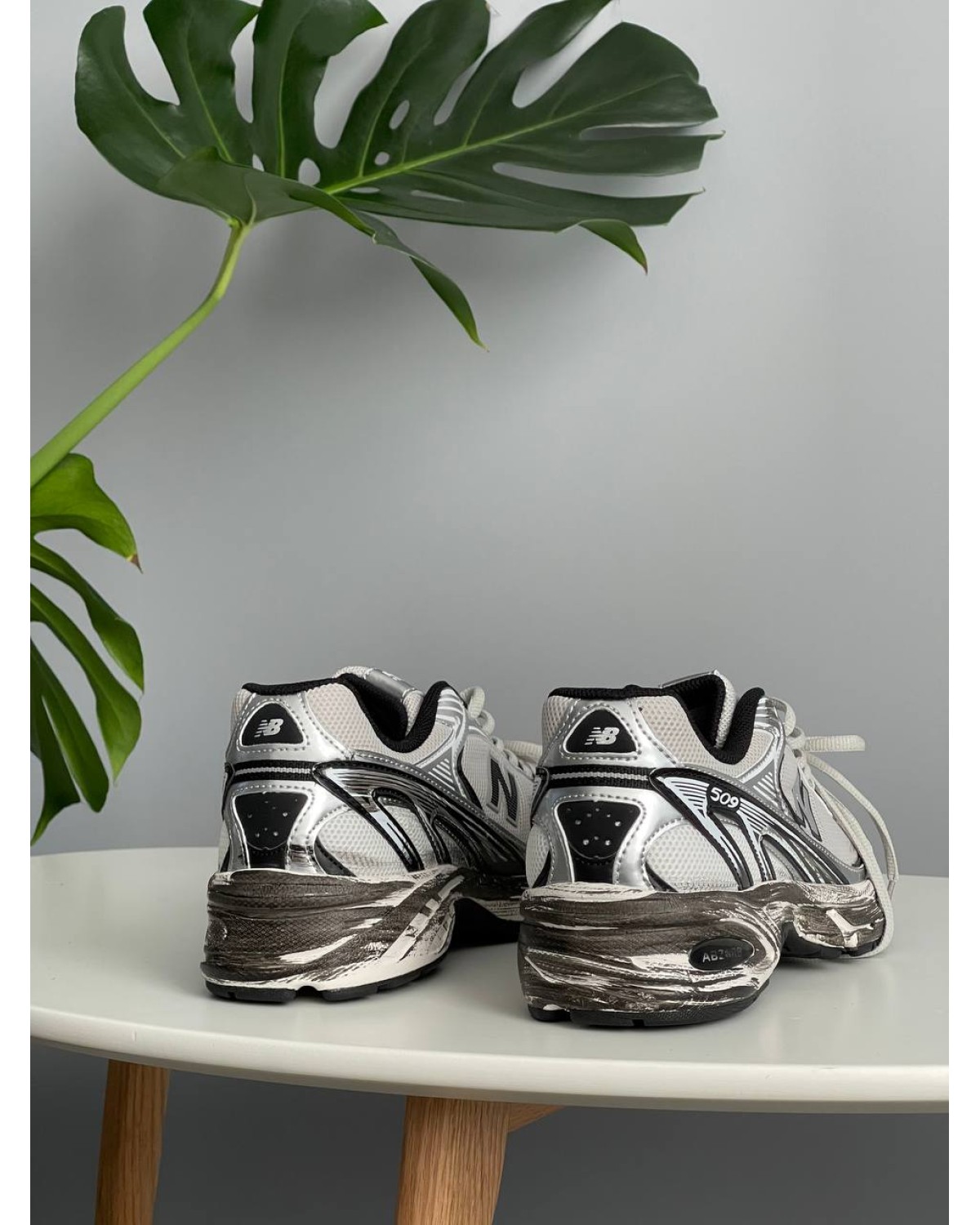 New Balance 509 Silver Black Custom