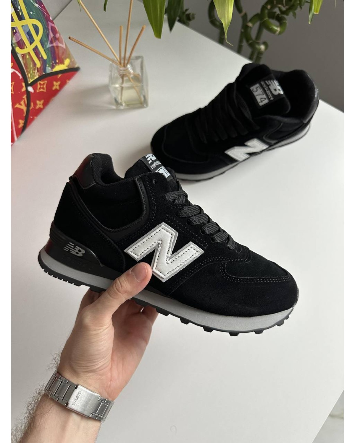 New Balance 574 Black White