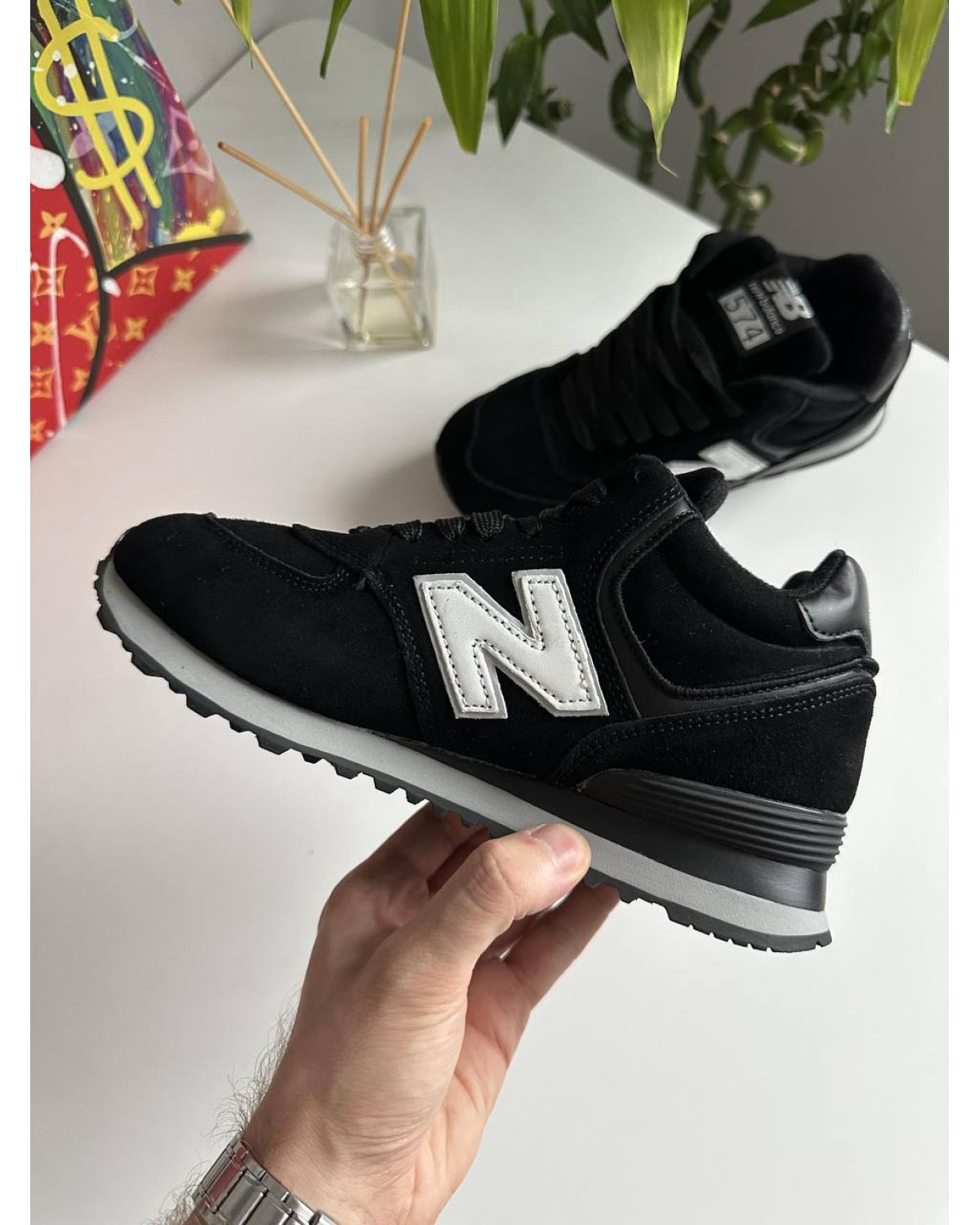 New Balance 574 Black White