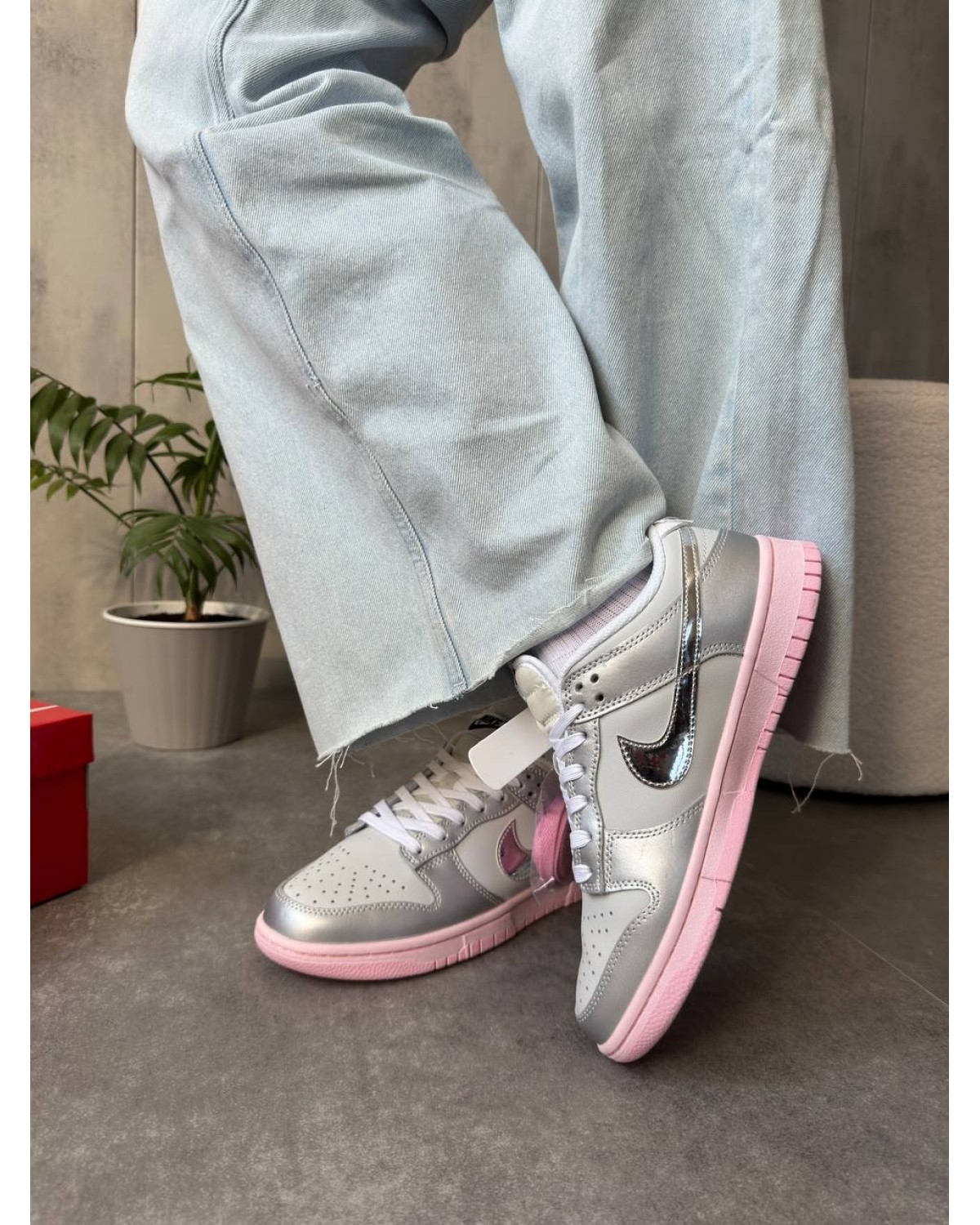 Nike Dunk Low LX Metallic Silver Pink Foam