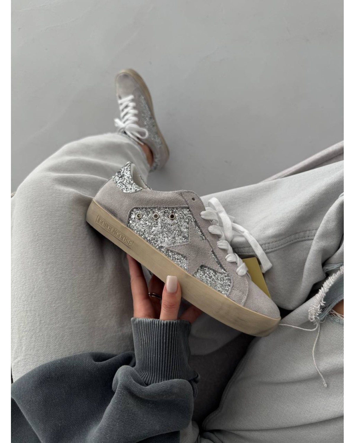Golden Goose GGDB Star Light Grey Sparkle
