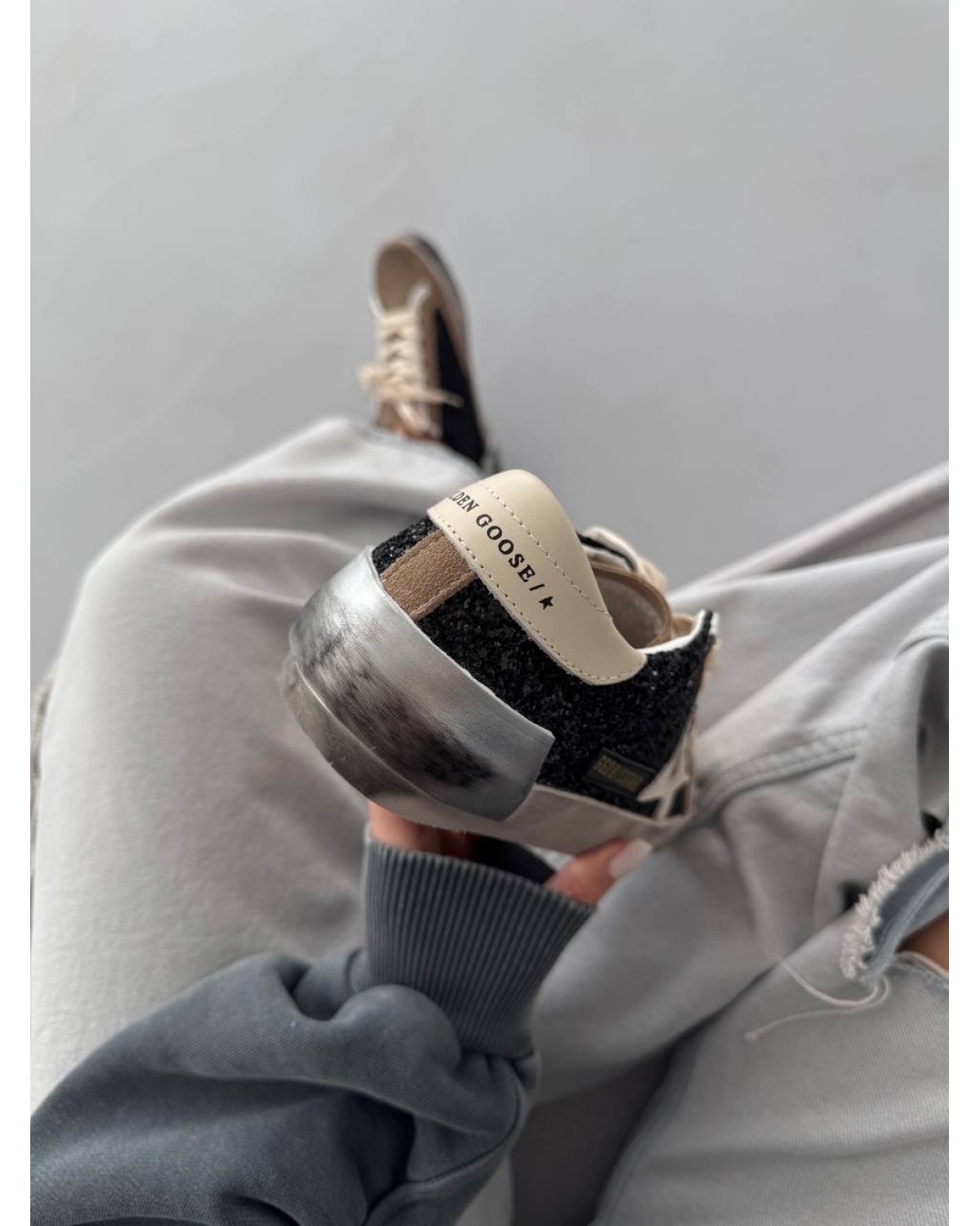 Golden Goose GGDB Star Black Sparkles Brown