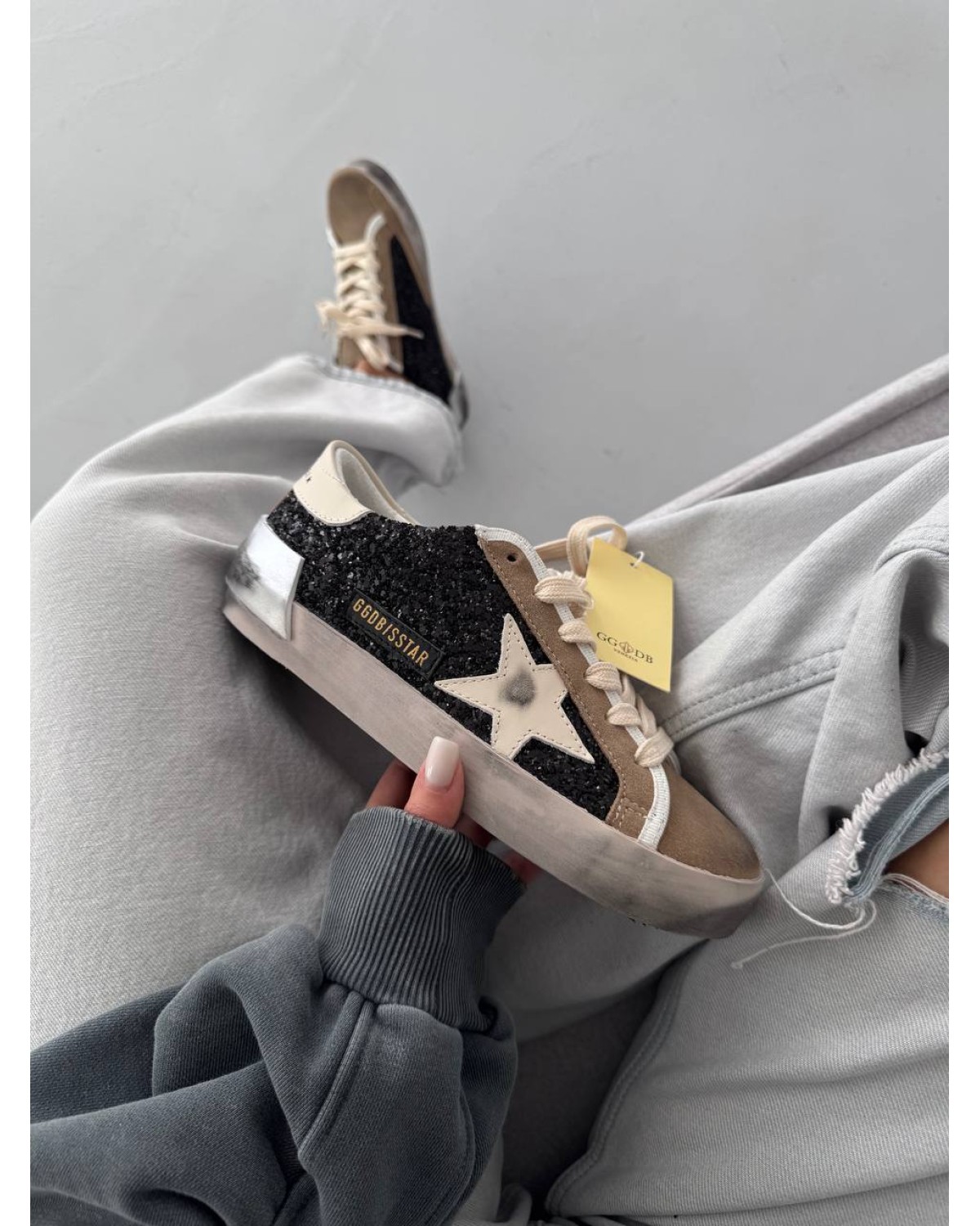 Golden Goose GGDB Star Black Sparkles Brown