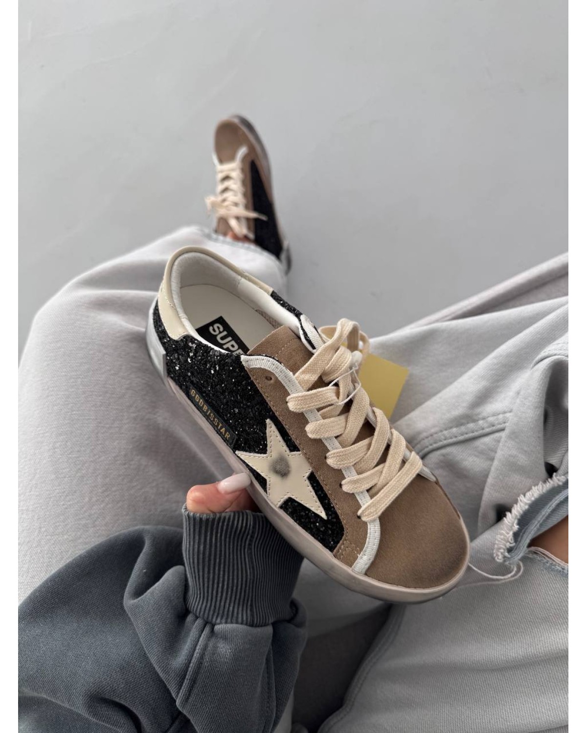 Golden Goose GGDB Star Black Sparkles Brown