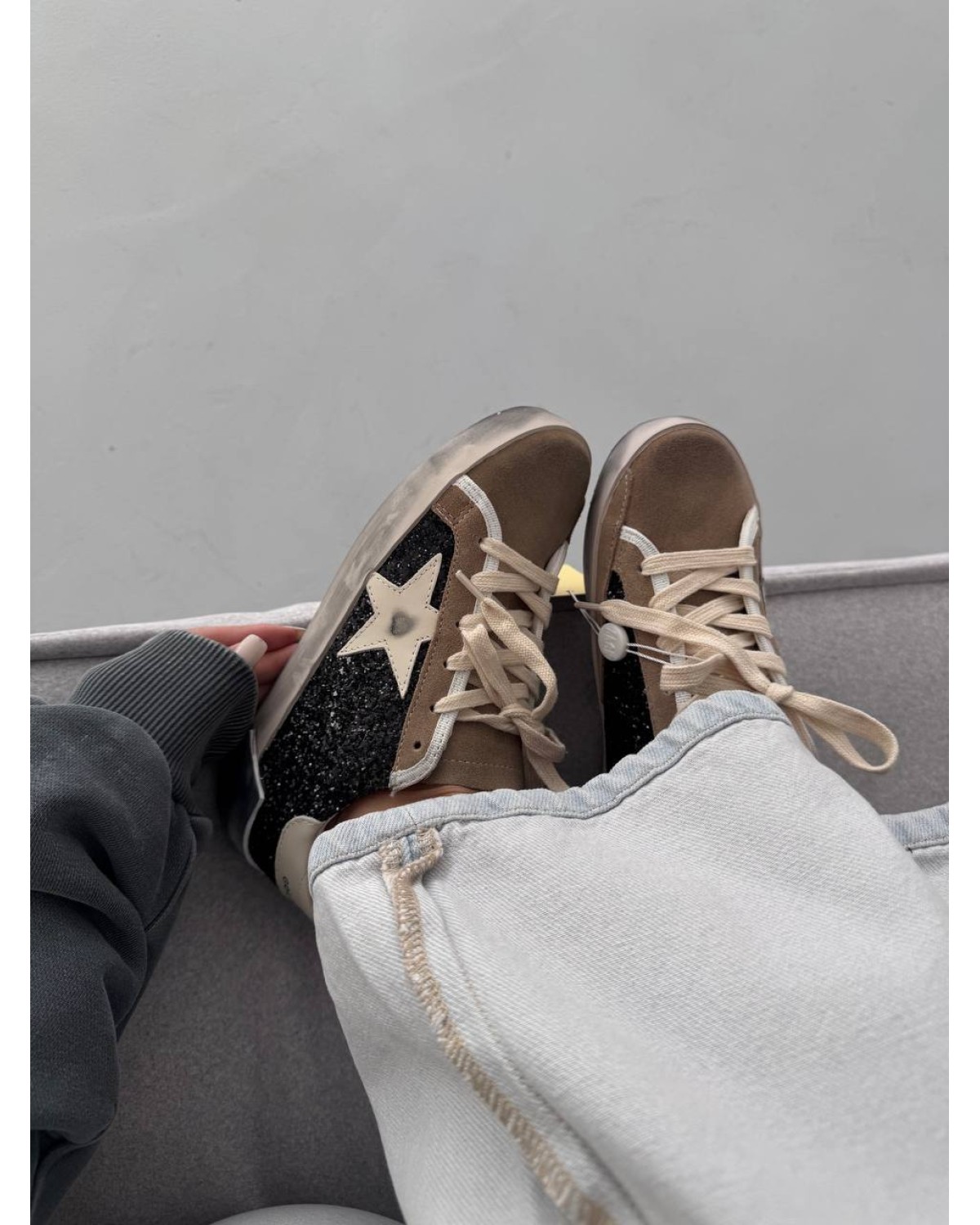 Golden Goose GGDB Star Black Sparkles Brown