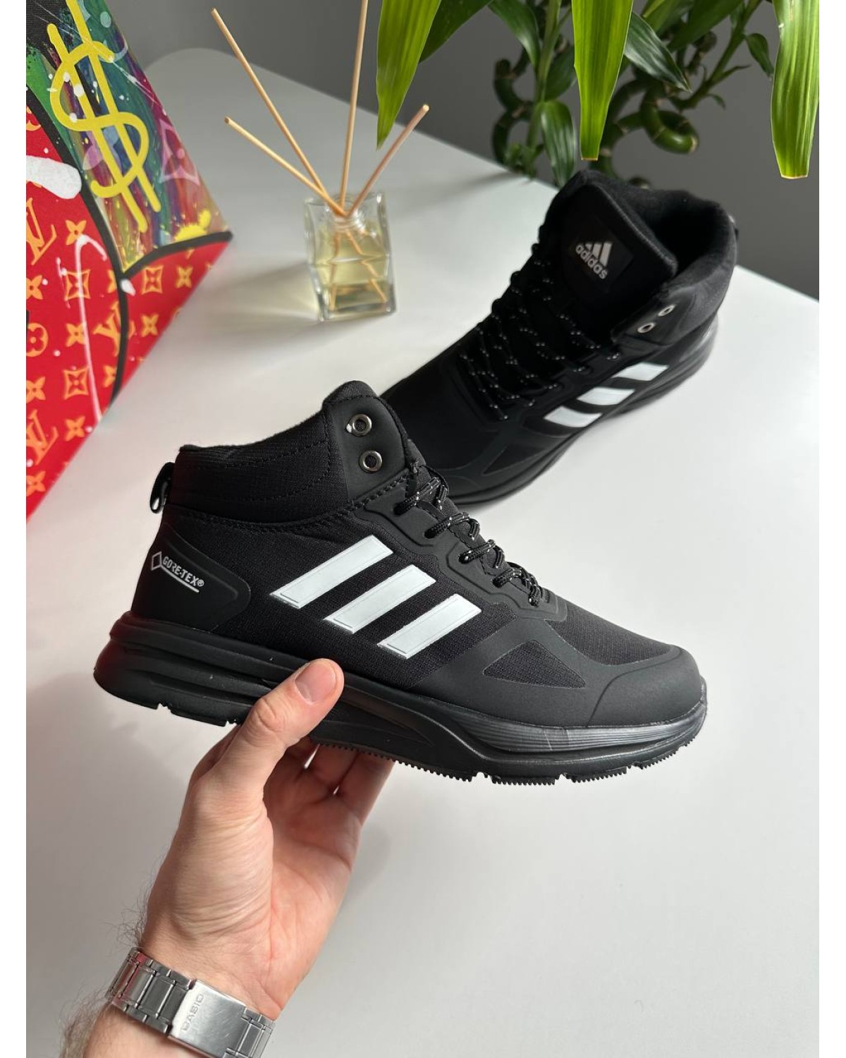 Adidas Terrex Black White Fur