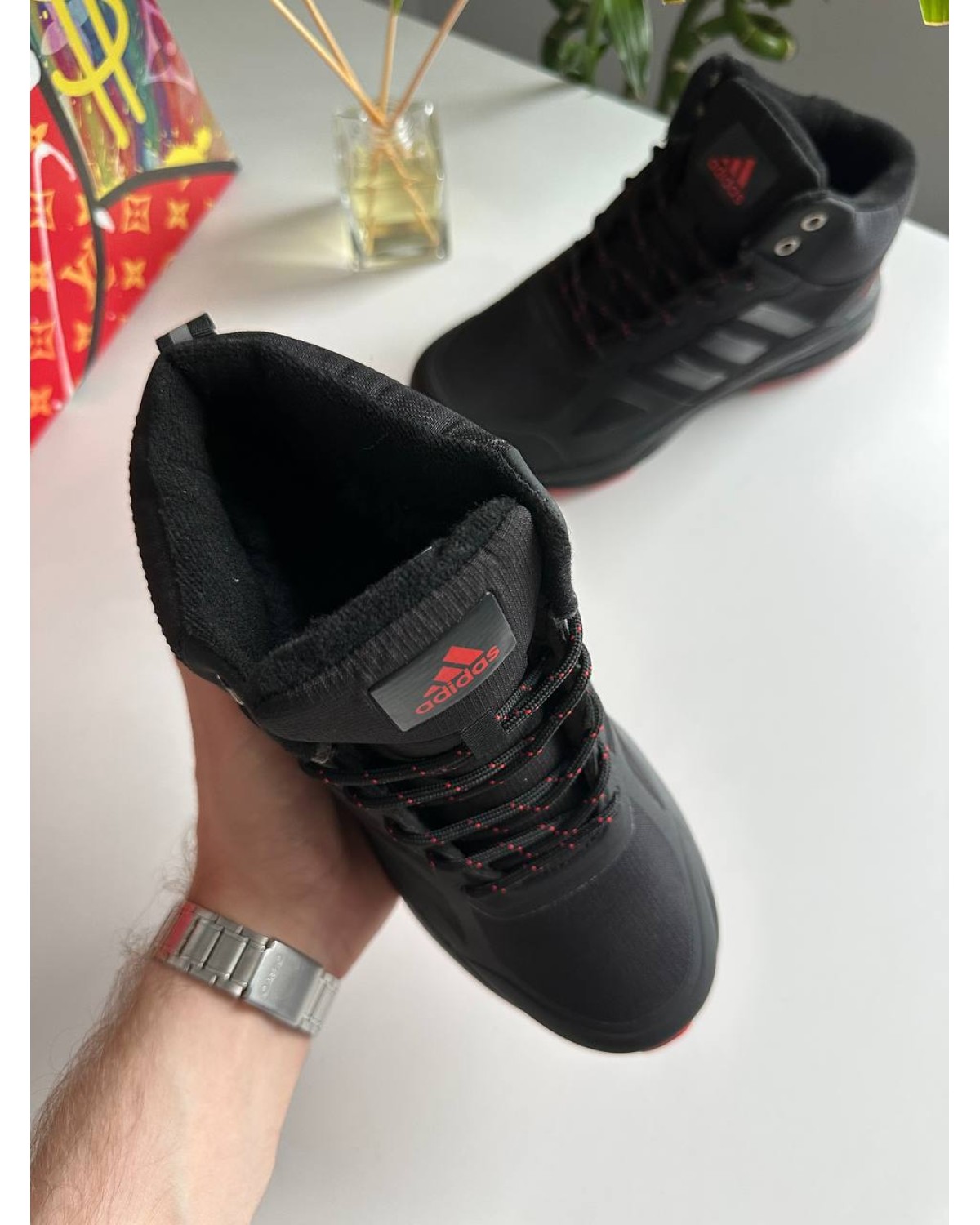 Adidas Terrex Black Red Fur Adidas Terrex Black Red Fur