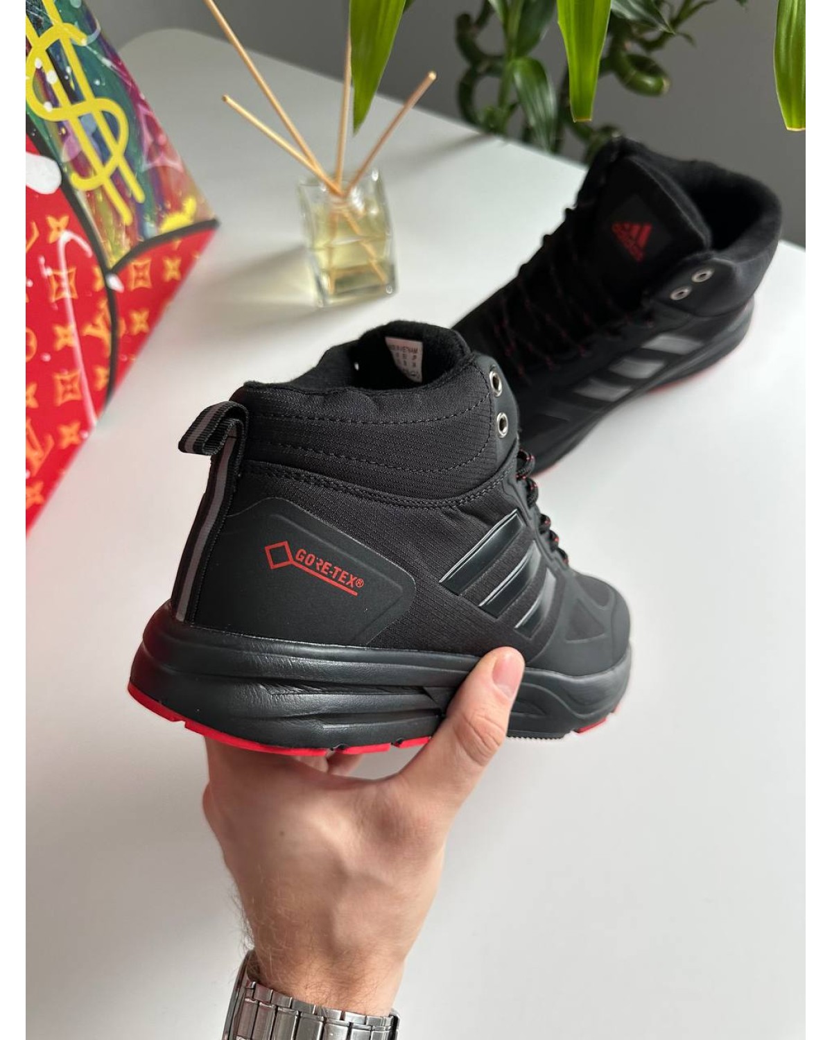 Adidas Terrex Black Red Fur Adidas Terrex Black Red Fur