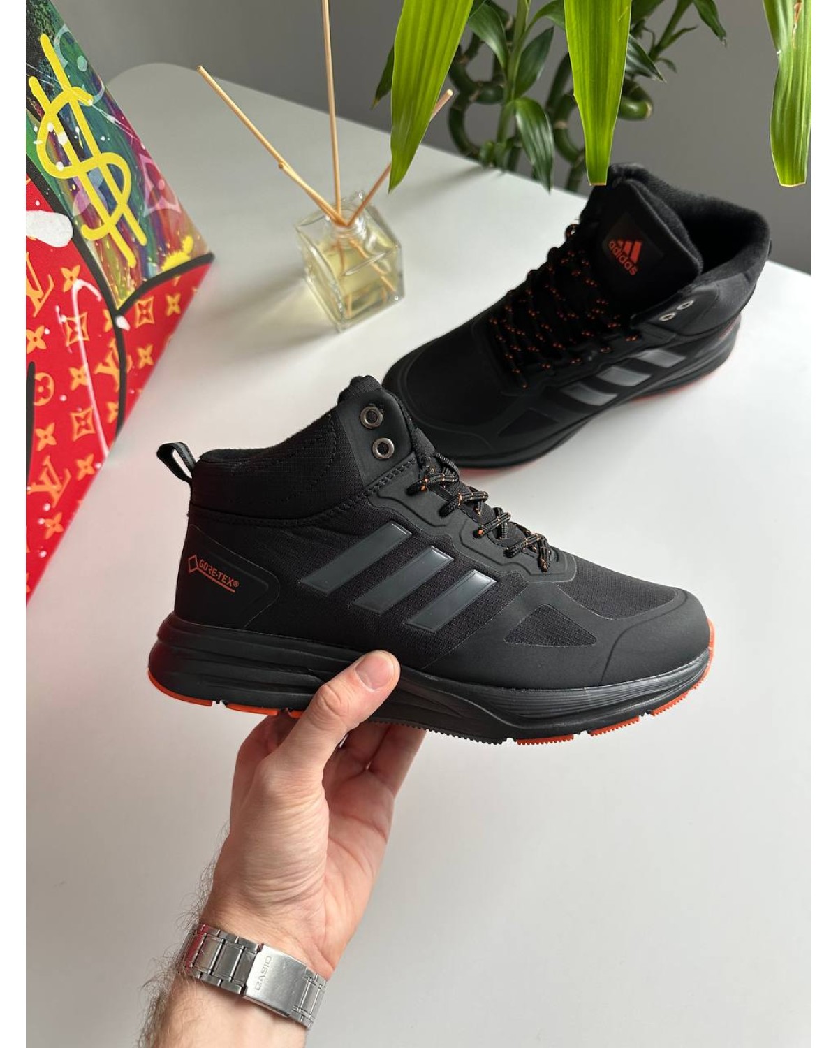 Adidas Terrex Black Red Grey Fur