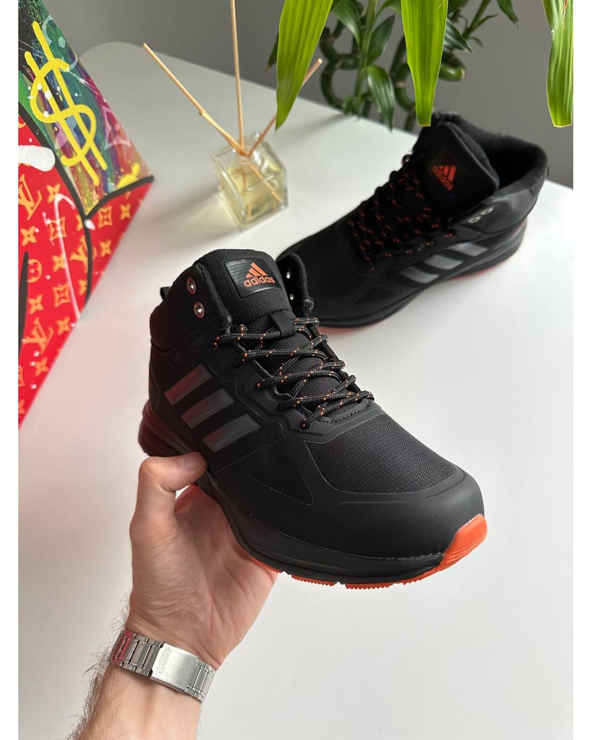 Adidas Terrex Black Red Grey Fur Adidas Terrex Black Red Grey Fur