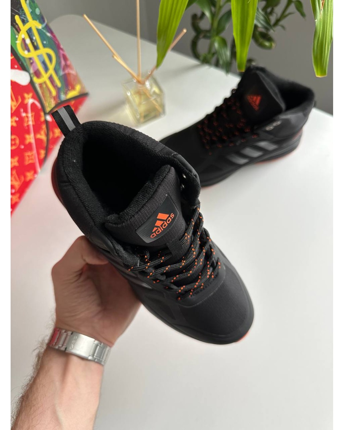 Adidas Terrex Black Red Grey Fur Adidas Terrex Black Red Grey Fur