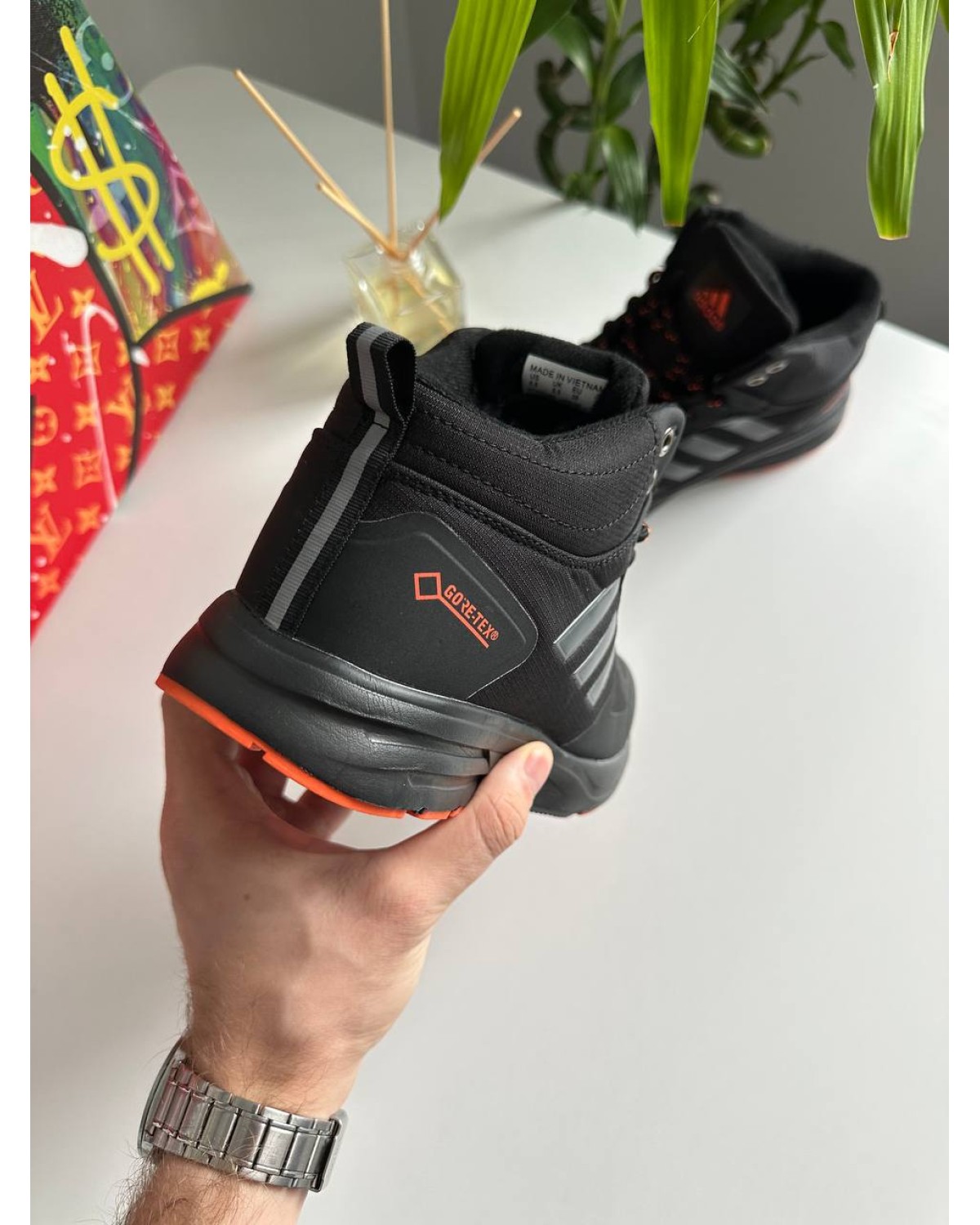 Adidas Terrex Black Red Grey Fur Adidas Terrex Black Red Grey Fur