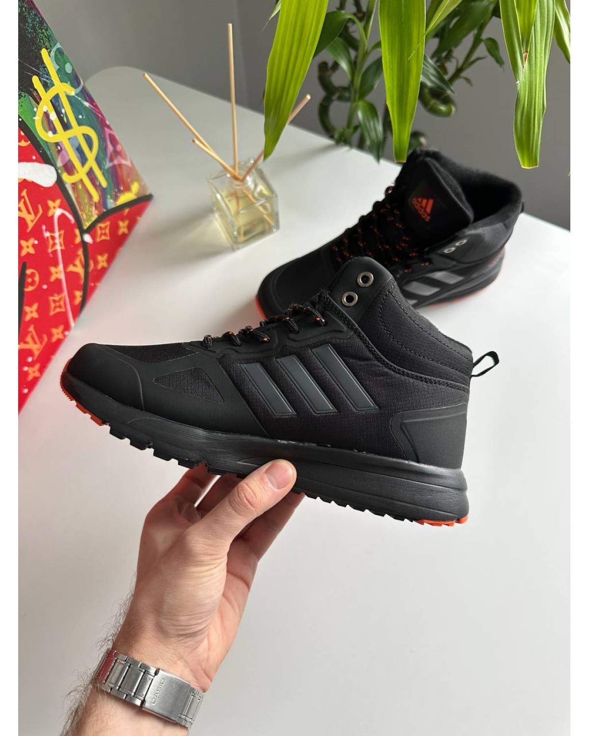 Adidas Terrex Black Red Grey Fur Adidas Terrex Black Red Grey Fur