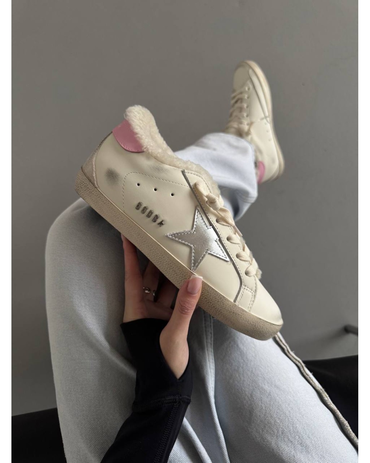 Golden Goose Superstar White / Silver Pink Fur