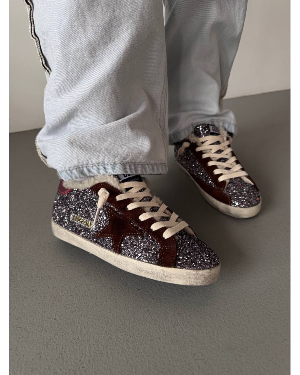 Golden Goose Superstar Metallic Sparkles / Brown Fur Golden Goose Superstar Metallic Sparkles / Brown Fur