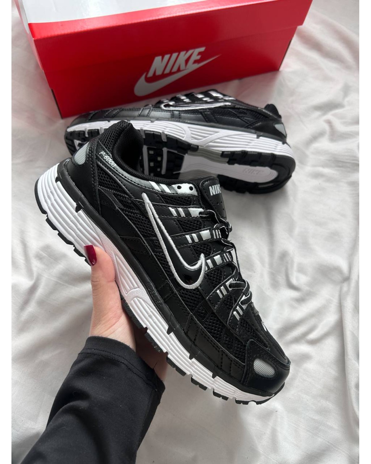 Nike P-6000 Black Metallic Silver