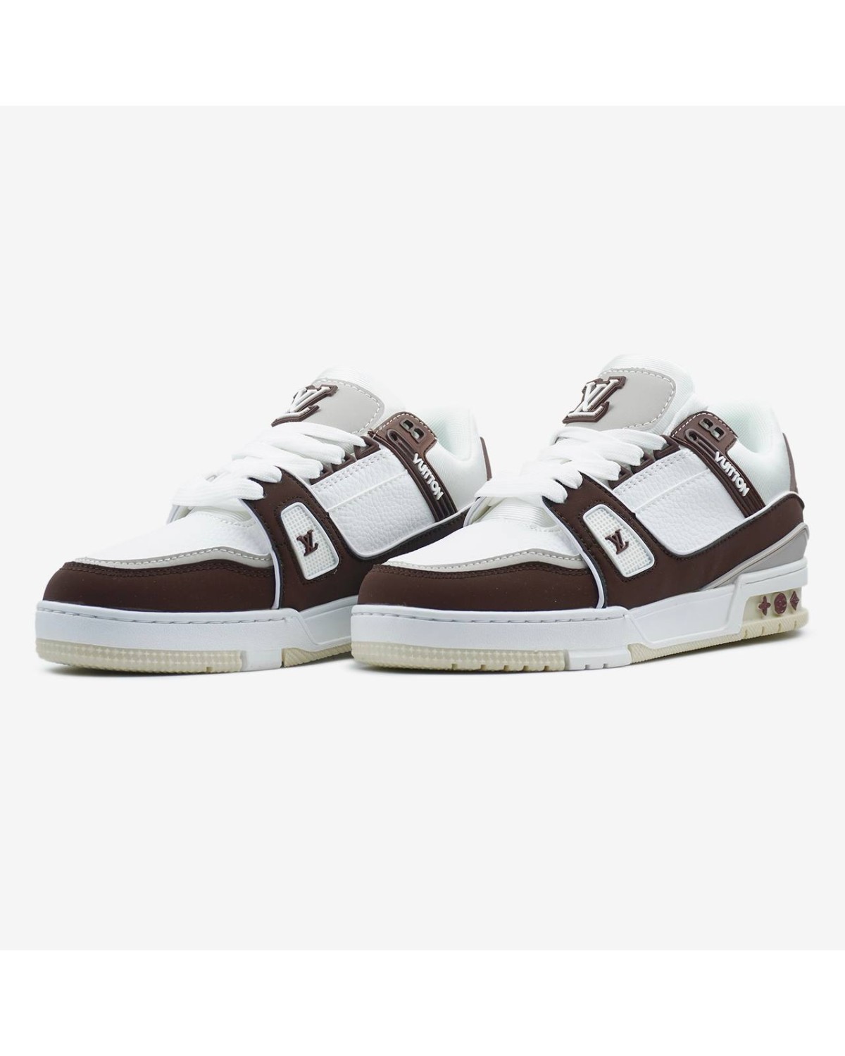 Louis Vuitton Trainer White Brown