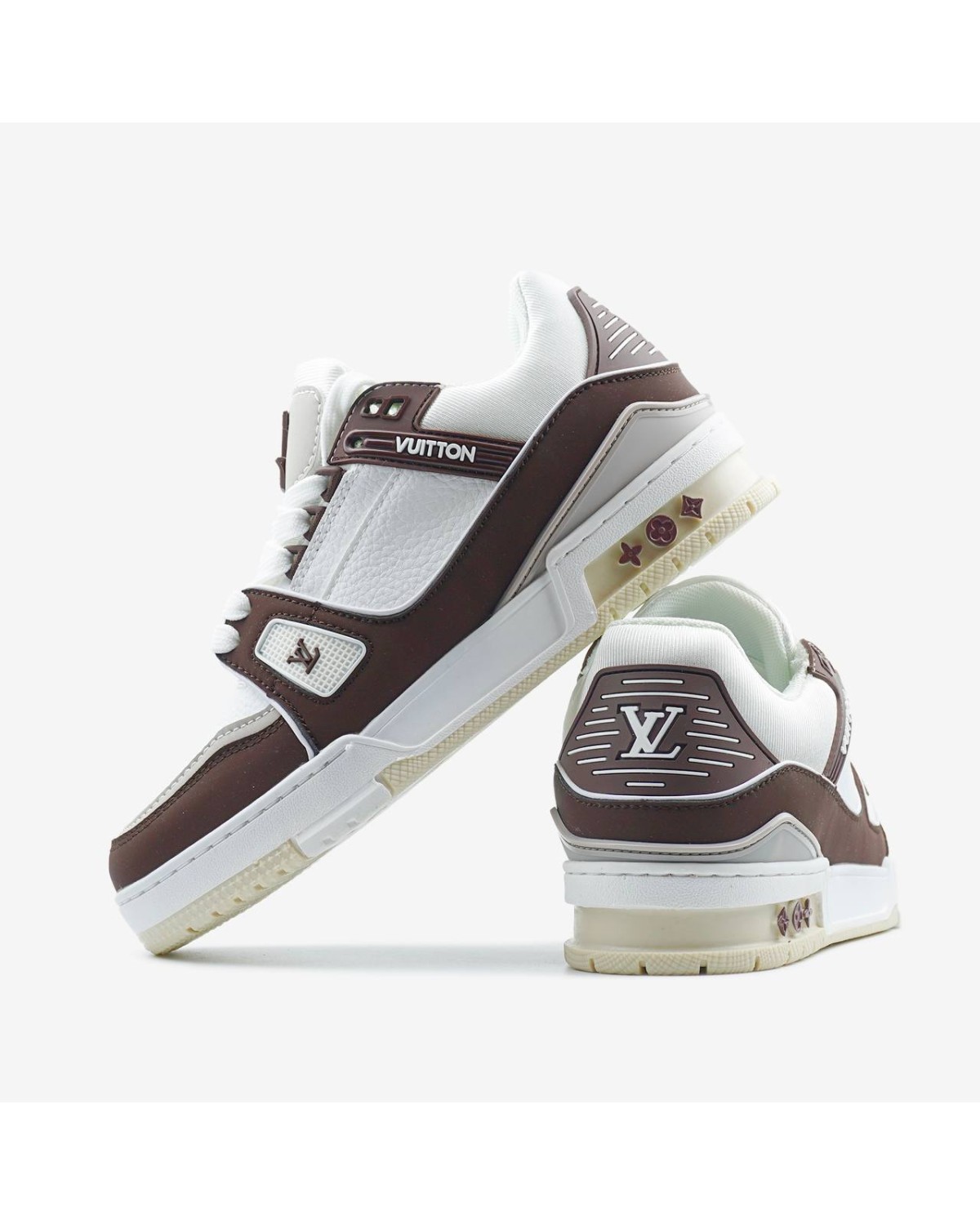 Louis Vuitton Trainer White Brown