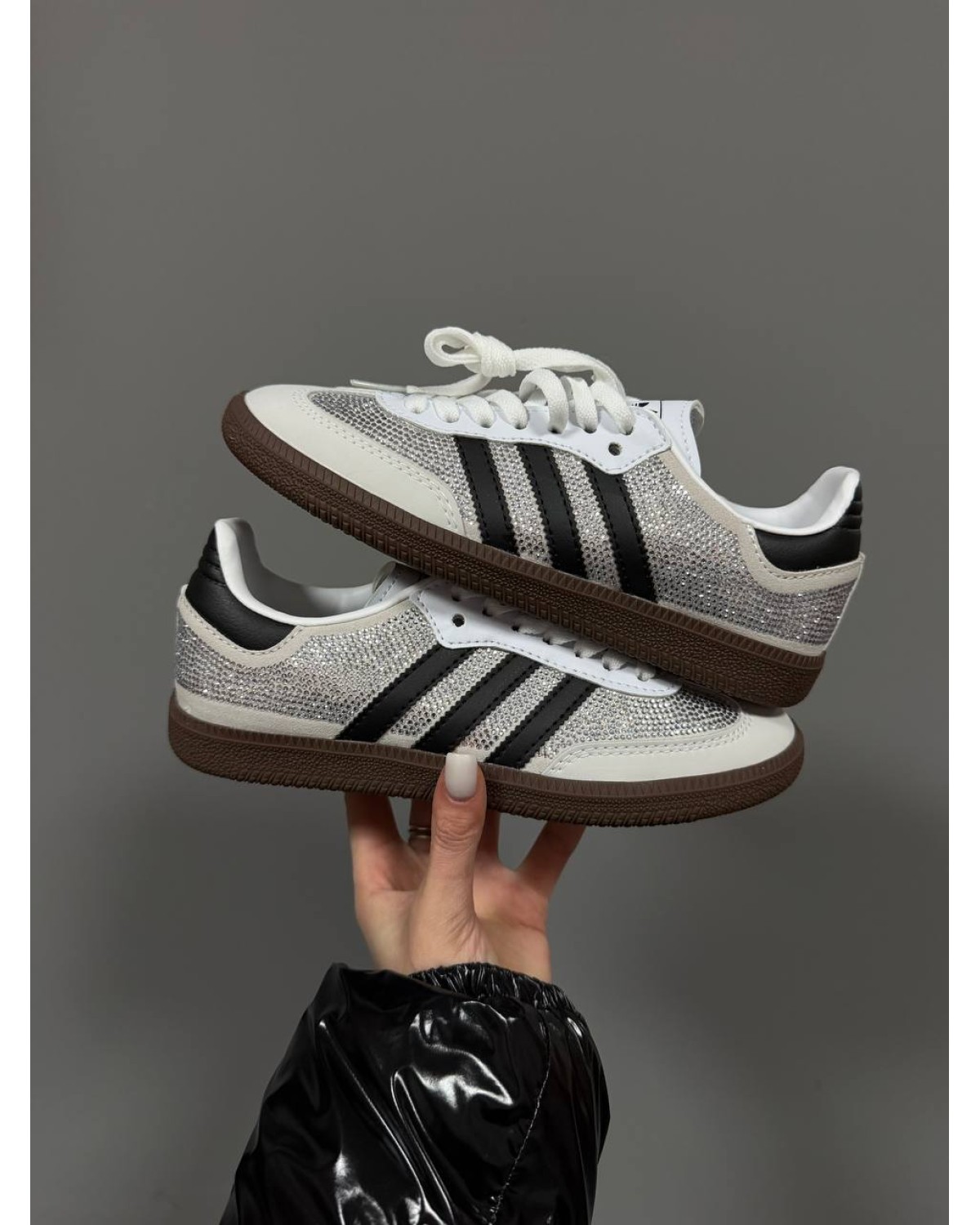 Adidas Samba Light Grey Swarovski