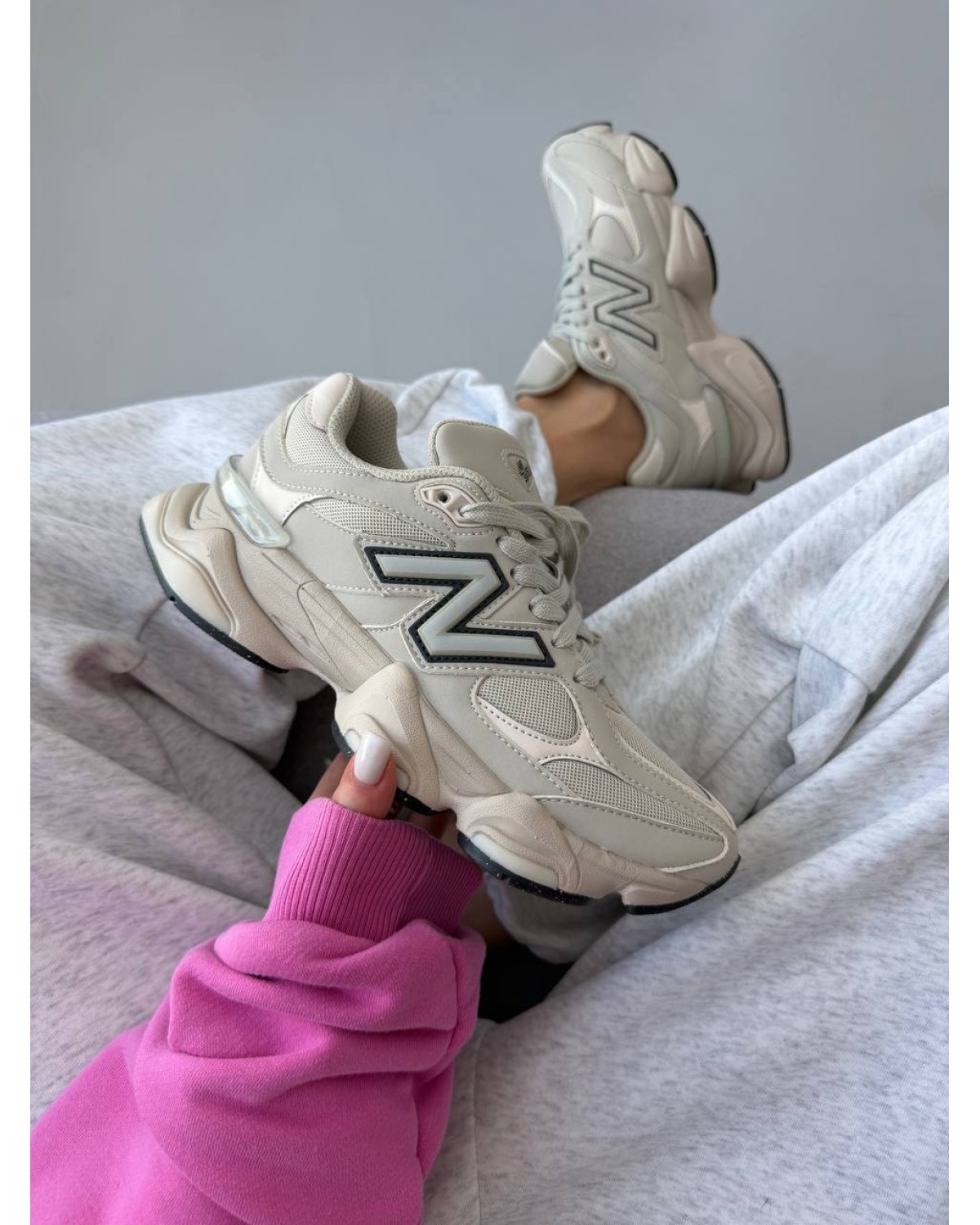 New Balance 9060 Light Cream Leather