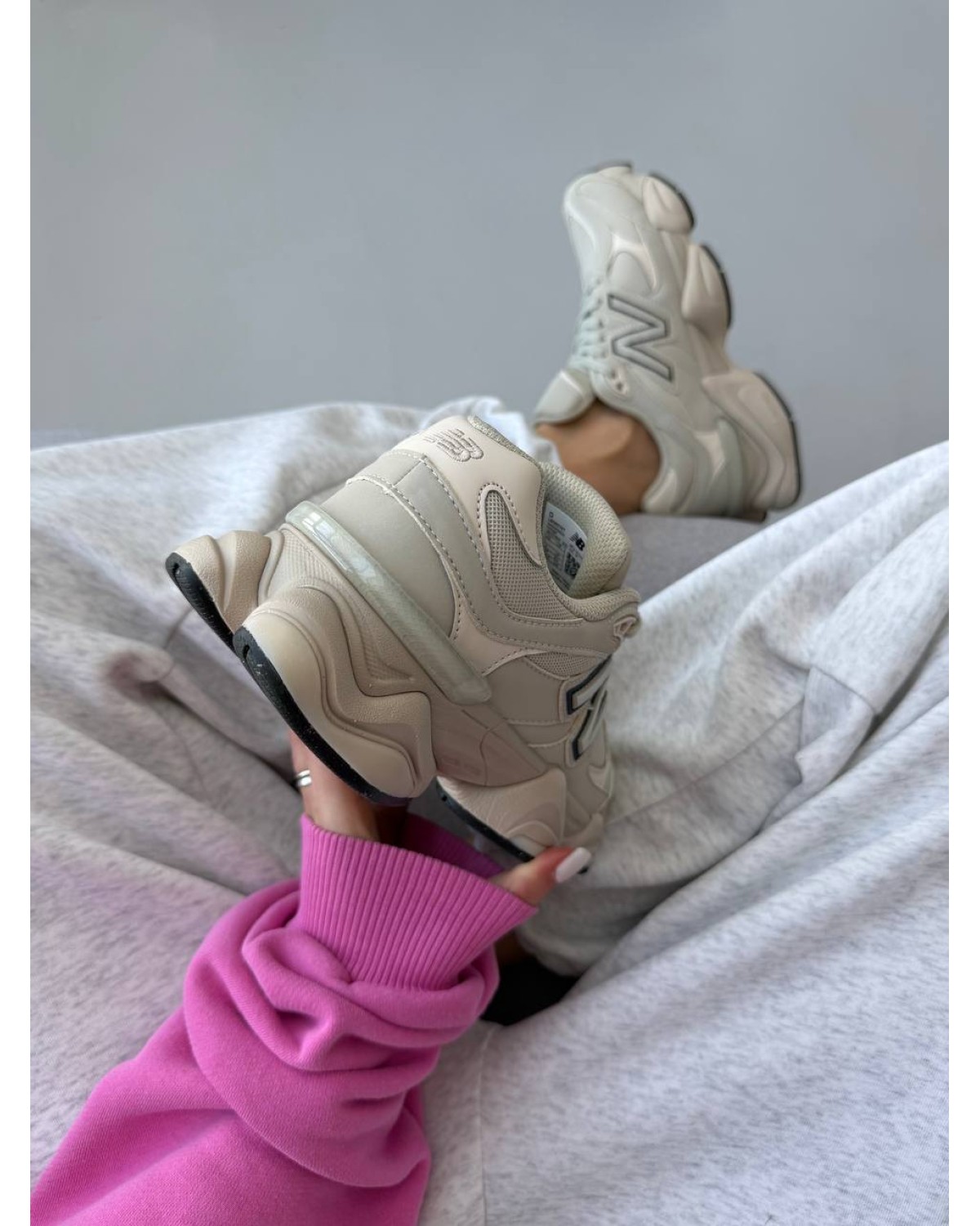 New Balance 9060 Light Cream Leather