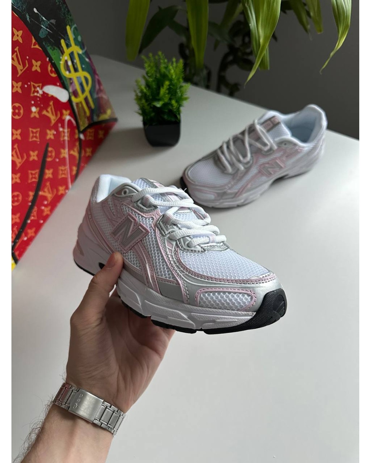 New Balance 740 White Silver Pink