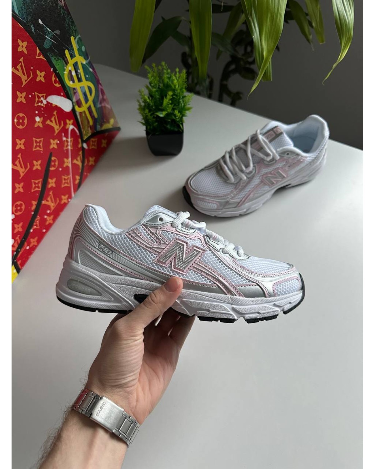 New Balance 740 White Silver Pink