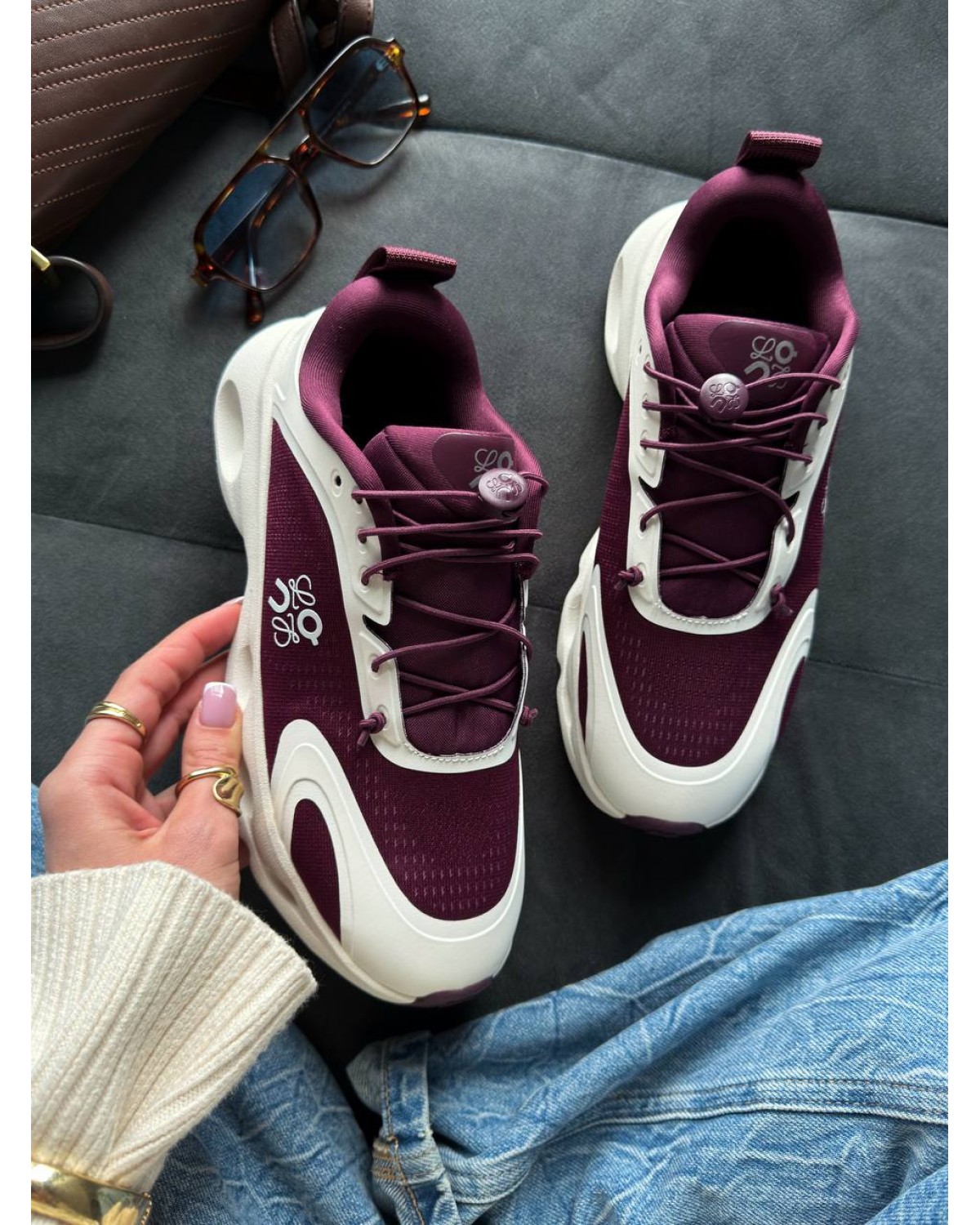 On Cloudsolo x Loewe White/Bordo