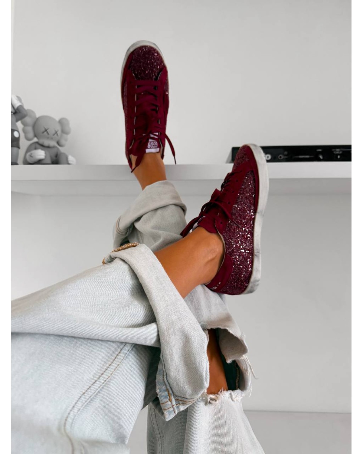 Golden Goose Super-Star Bordeaux Glitter ‘Dream Makers’
